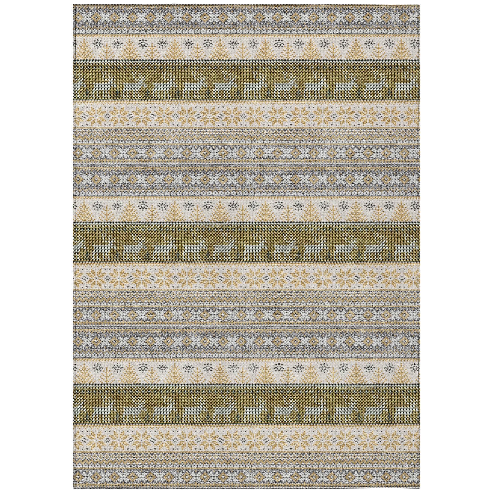 Luxury Machine Washable Indoor/Outdoor Holiday WN26 Gray Rug 2'6" x 3'10" #shape_Rectangle