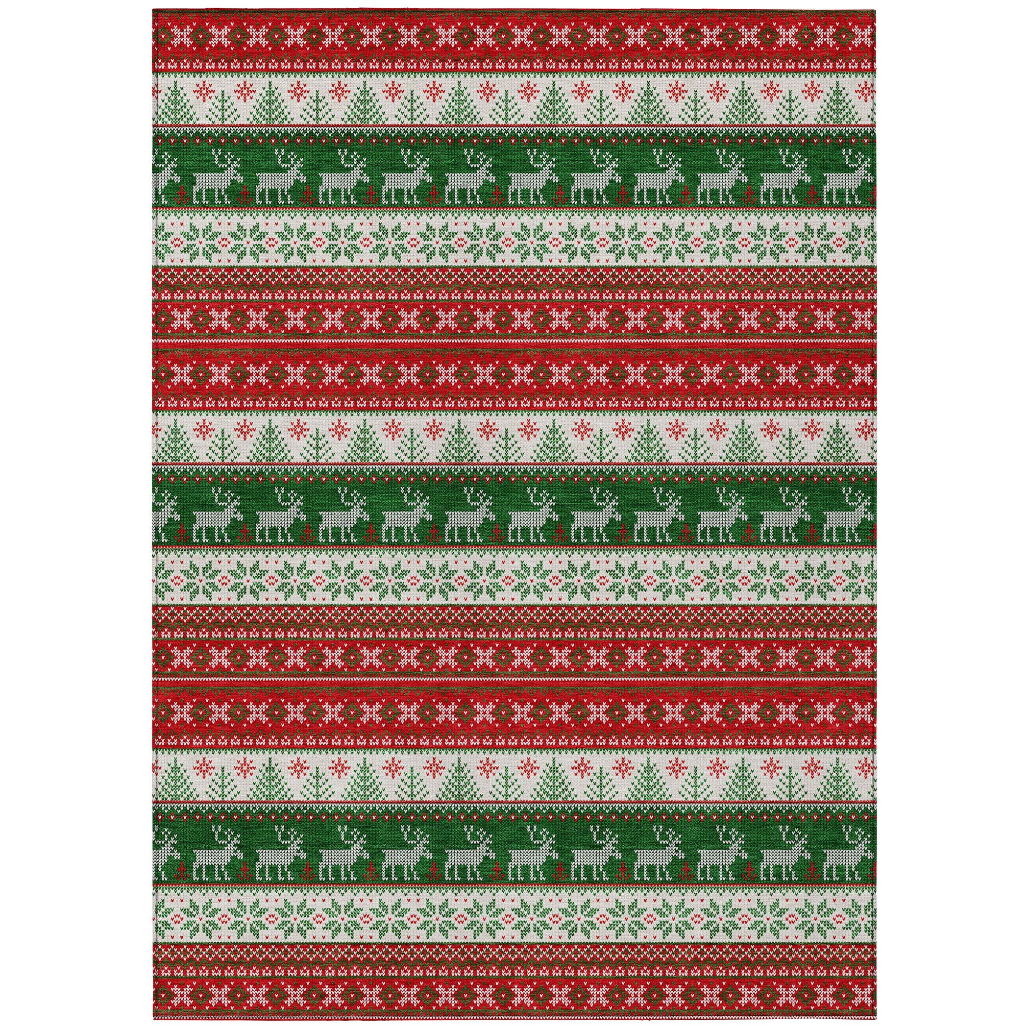 Luxury Machine Washable Indoor/Outdoor Holiday WN26 Red Rug 2'6" x 3'10" #shape_Rectangle