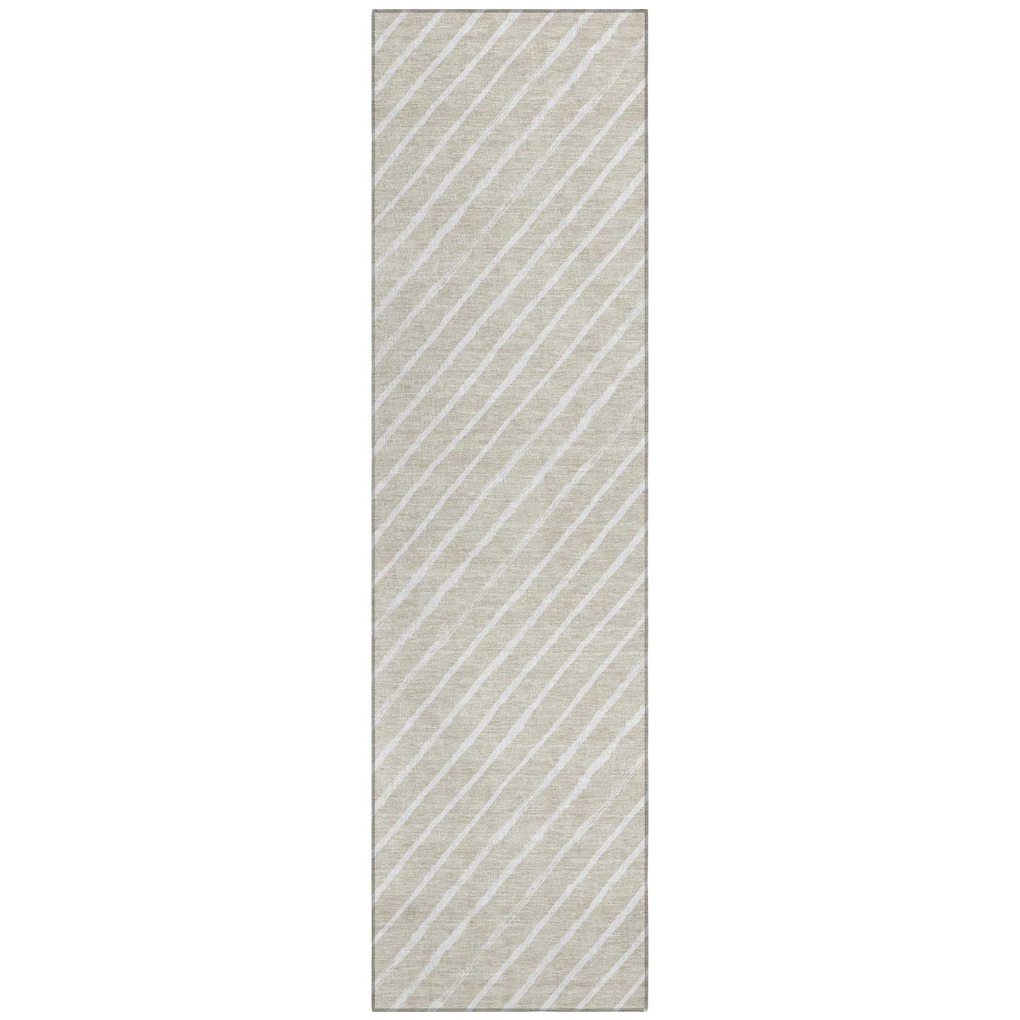 Luxury Machine Washable Indoor/Outdoor Holiday WN27 Beige Ivory Rug 2'3" x 7'6" #shape_Runner