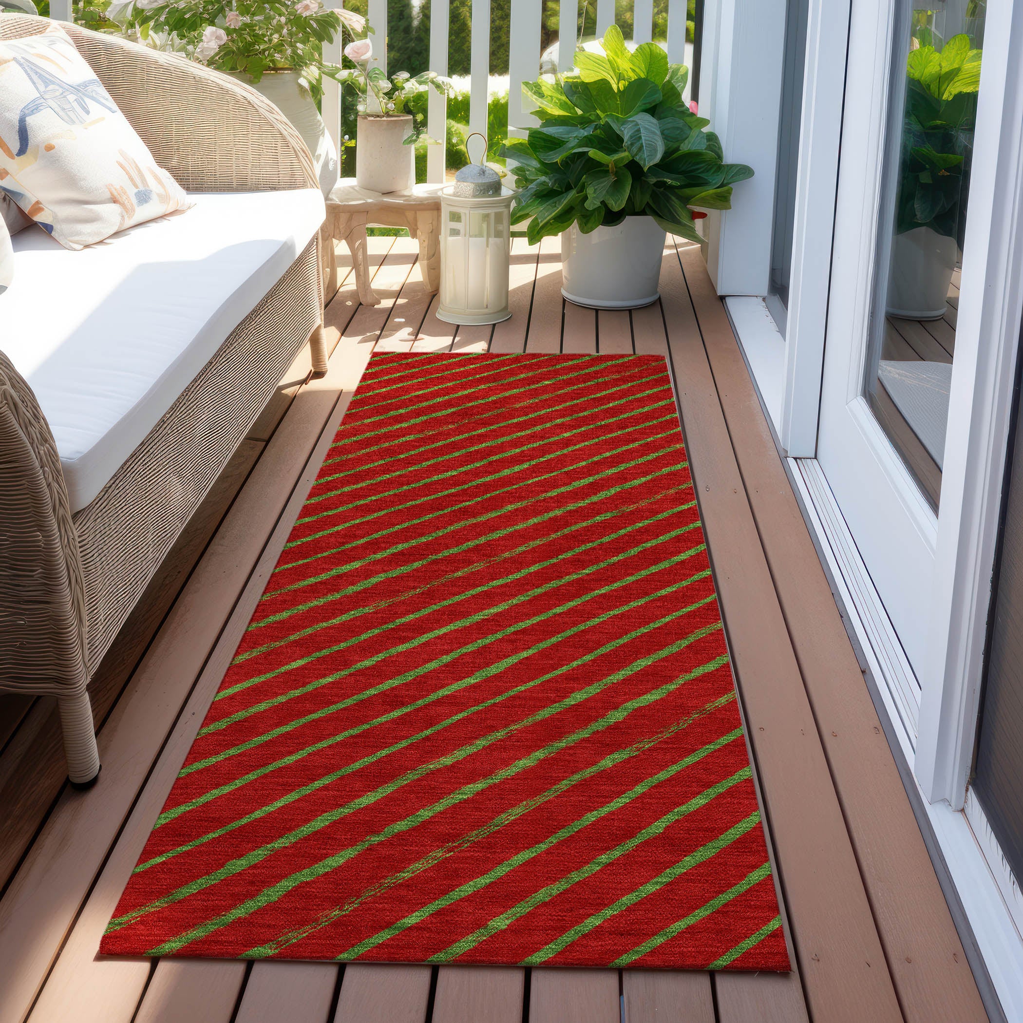 Luxury Machine Washable Indoor/Outdoor Holiday WN27 Merlot Red Rug 2'3" x 7'6" #shape_Runner