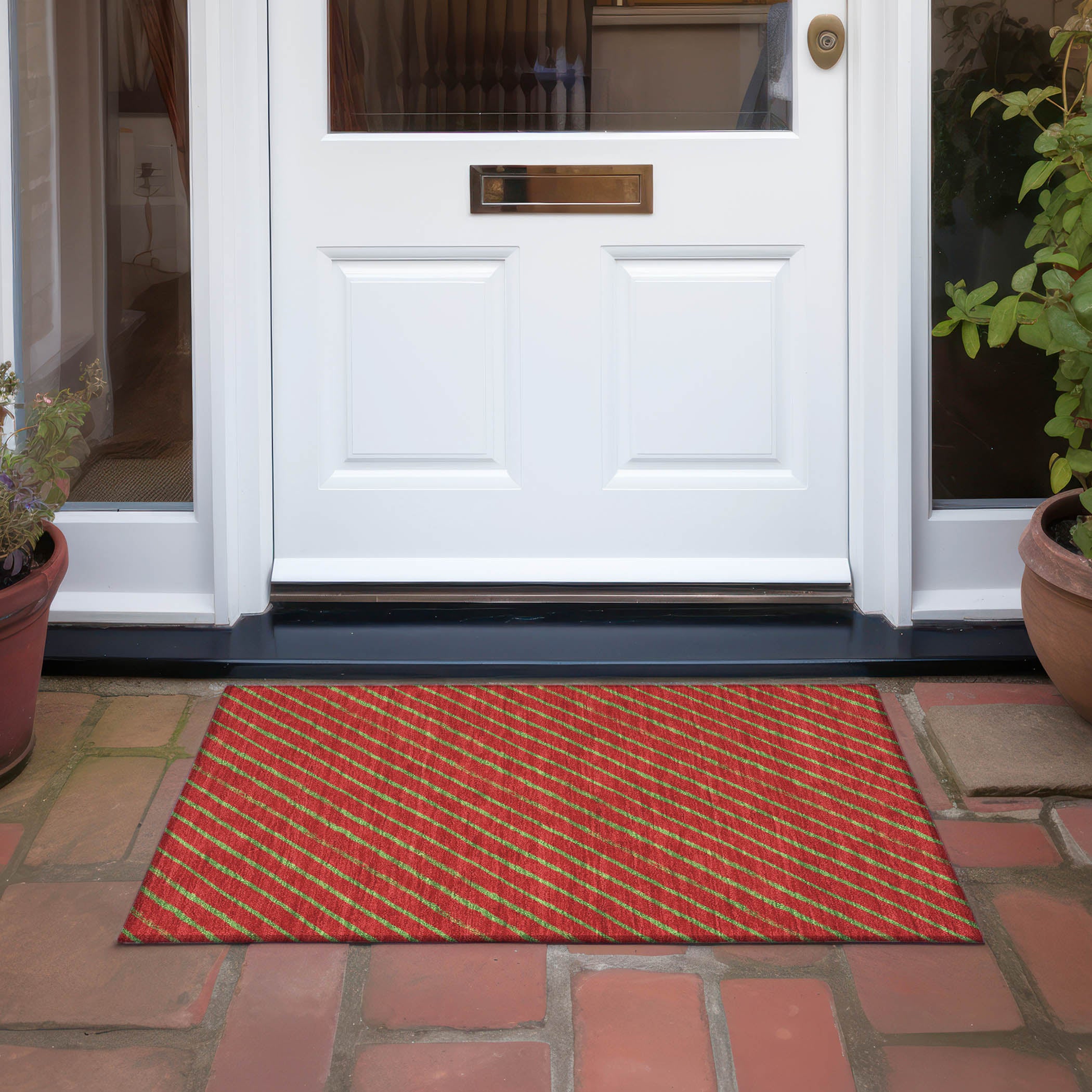 Luxury Machine Washable Indoor/Outdoor Holiday WN27 Merlot Red Rug 1'8" x 2'6" #shape_Rectangle