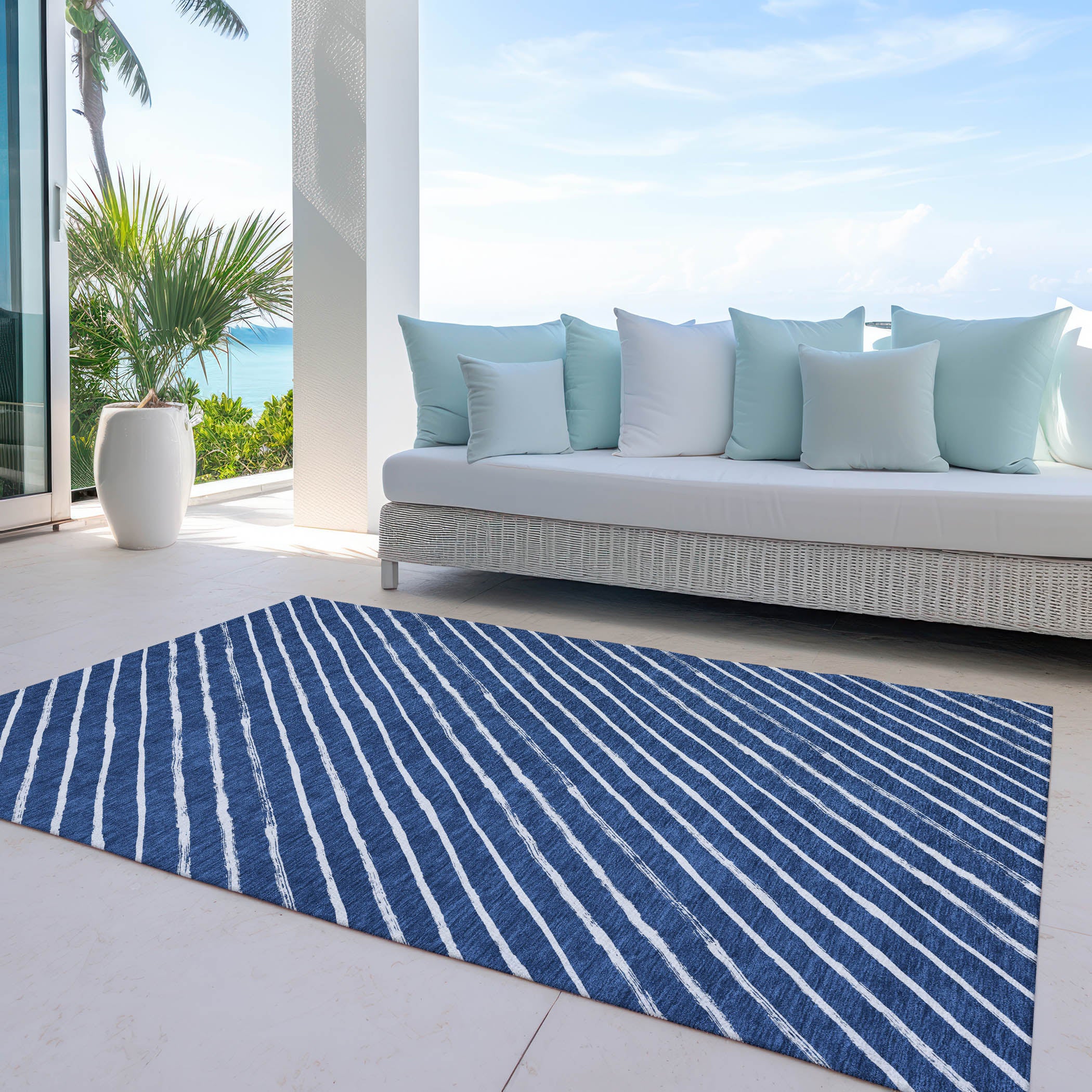 Luxury Machine Washable Indoor/Outdoor Holiday WN27 Navy Blue Rug 2'6" x 3'10" #shape_Rectangle