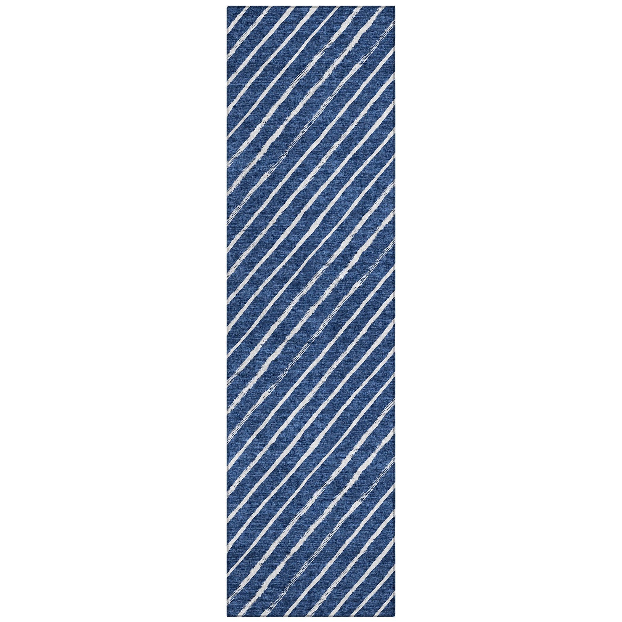 Luxury Machine Washable Indoor/Outdoor Holiday WN27 Navy Blue Rug 2'3" x 7'6" #shape_Runner