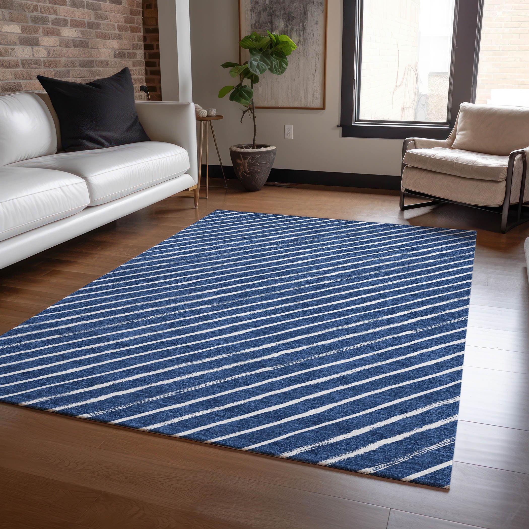 Luxury Machine Washable Indoor/Outdoor Holiday WN27 Navy Blue Rug 2'6" x 3'10" #shape_Rectangle