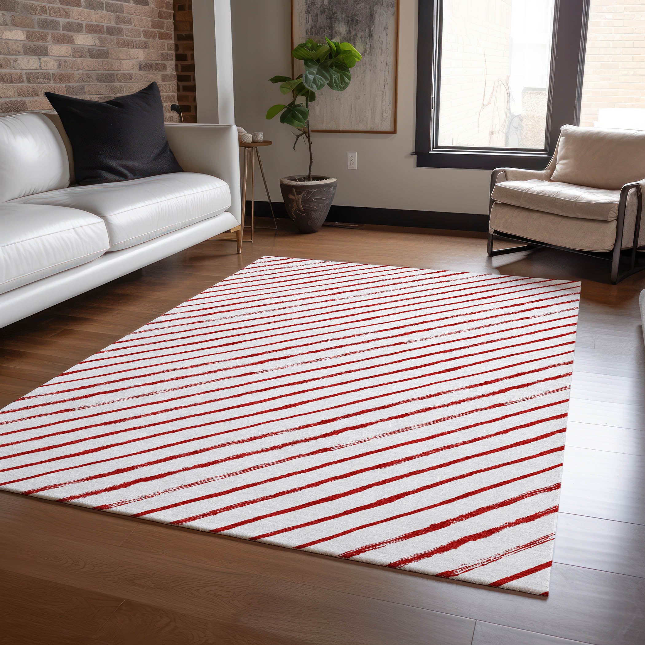 Luxury Machine Washable Indoor/Outdoor Holiday WN27 Red Rug 2'6" x 3'10" #shape_Rectangle