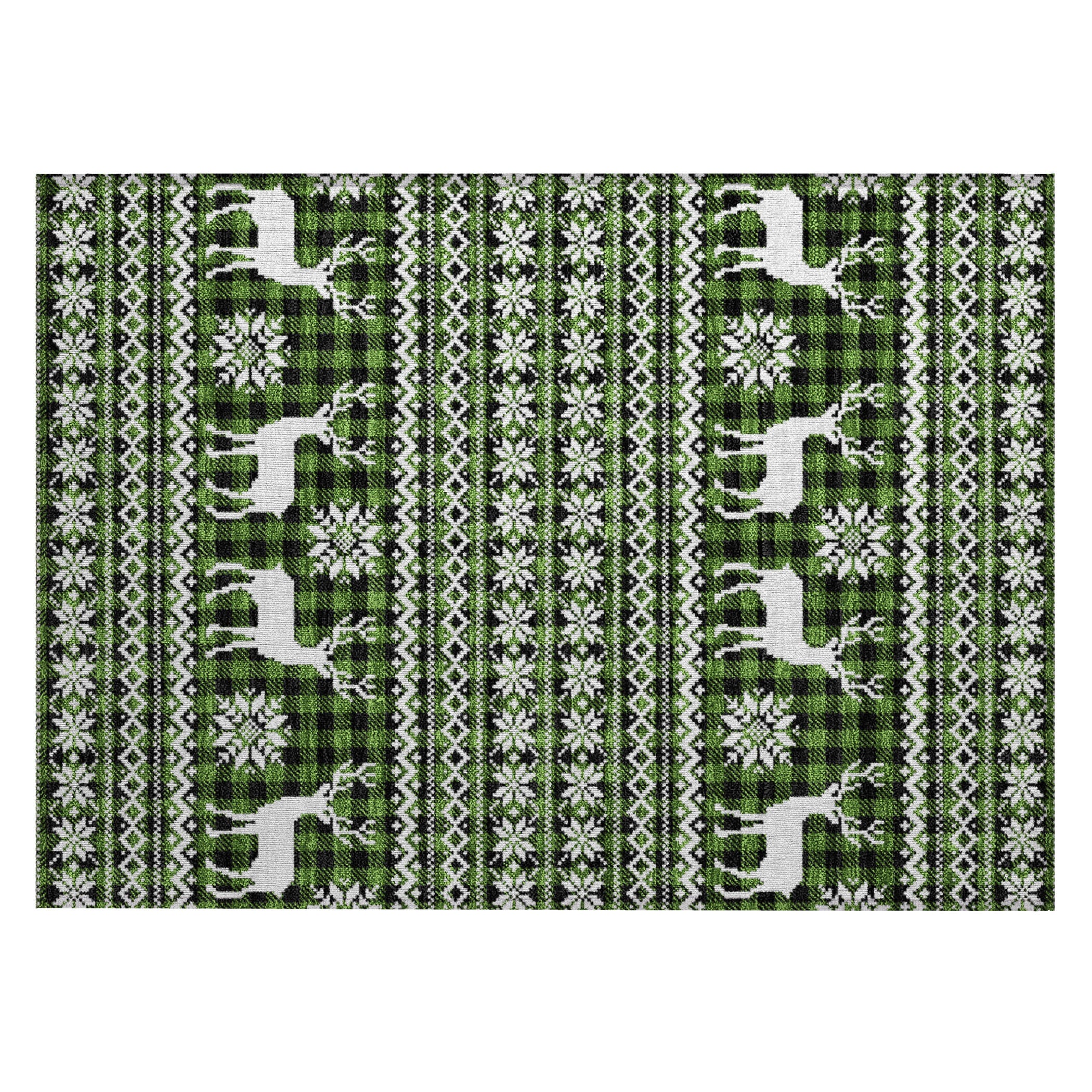 Luxury Machine Washable Indoor/Outdoor Holiday WN28 Cactus Green Rug 1'8" x 2'6" #shape_Rectangle