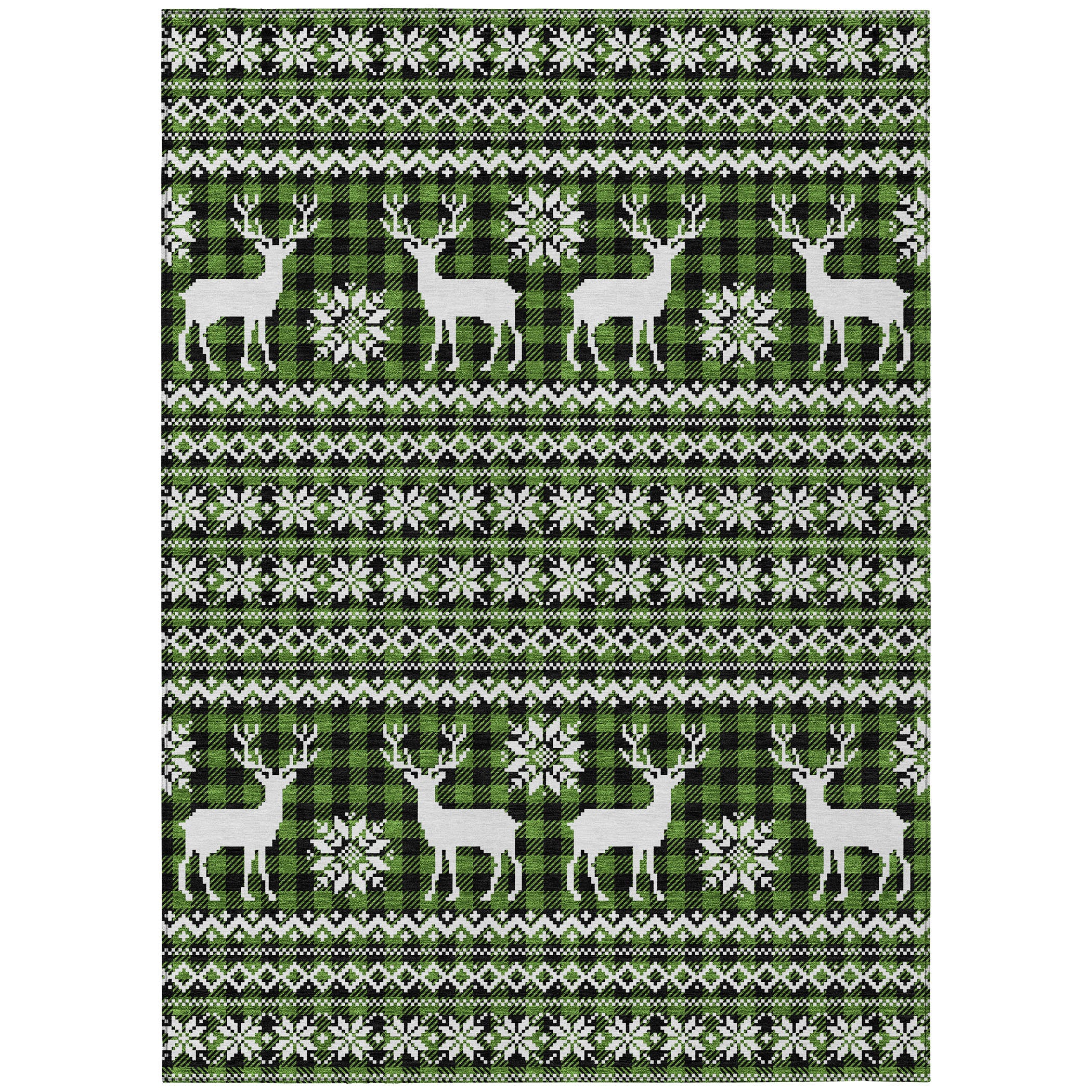 Luxury Machine Washable Indoor/Outdoor Holiday WN28 Cactus Green Rug 2'6" x 3'10" #shape_Rectangle