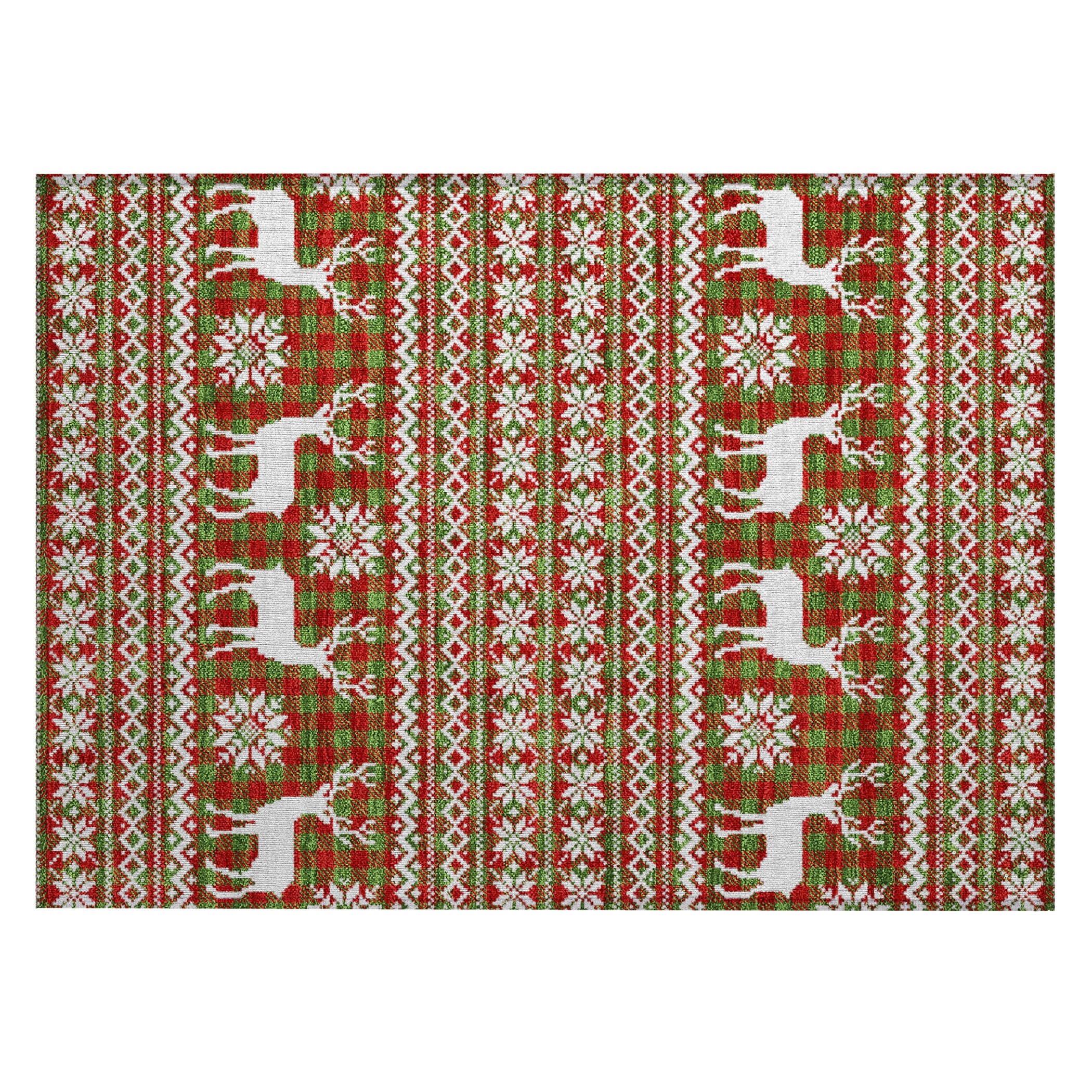 Luxury Machine Washable Indoor/Outdoor Holiday WN28 Fern Green Rug 1'8" x 2'6" #shape_Rectangle
