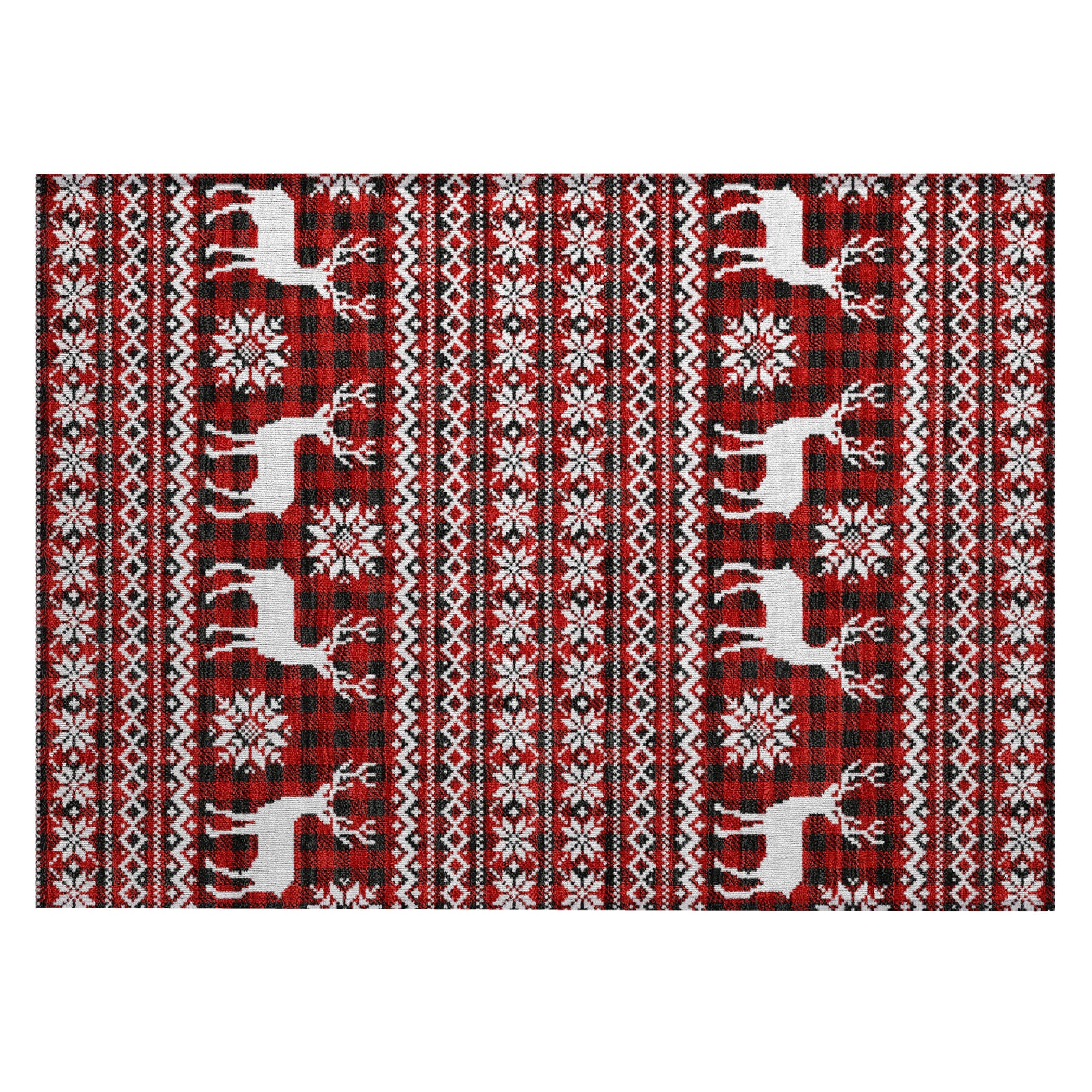 Luxury Machine Washable Indoor/Outdoor Holiday WN28 Red Rug 1'8" x 2'6" #shape_Rectangle