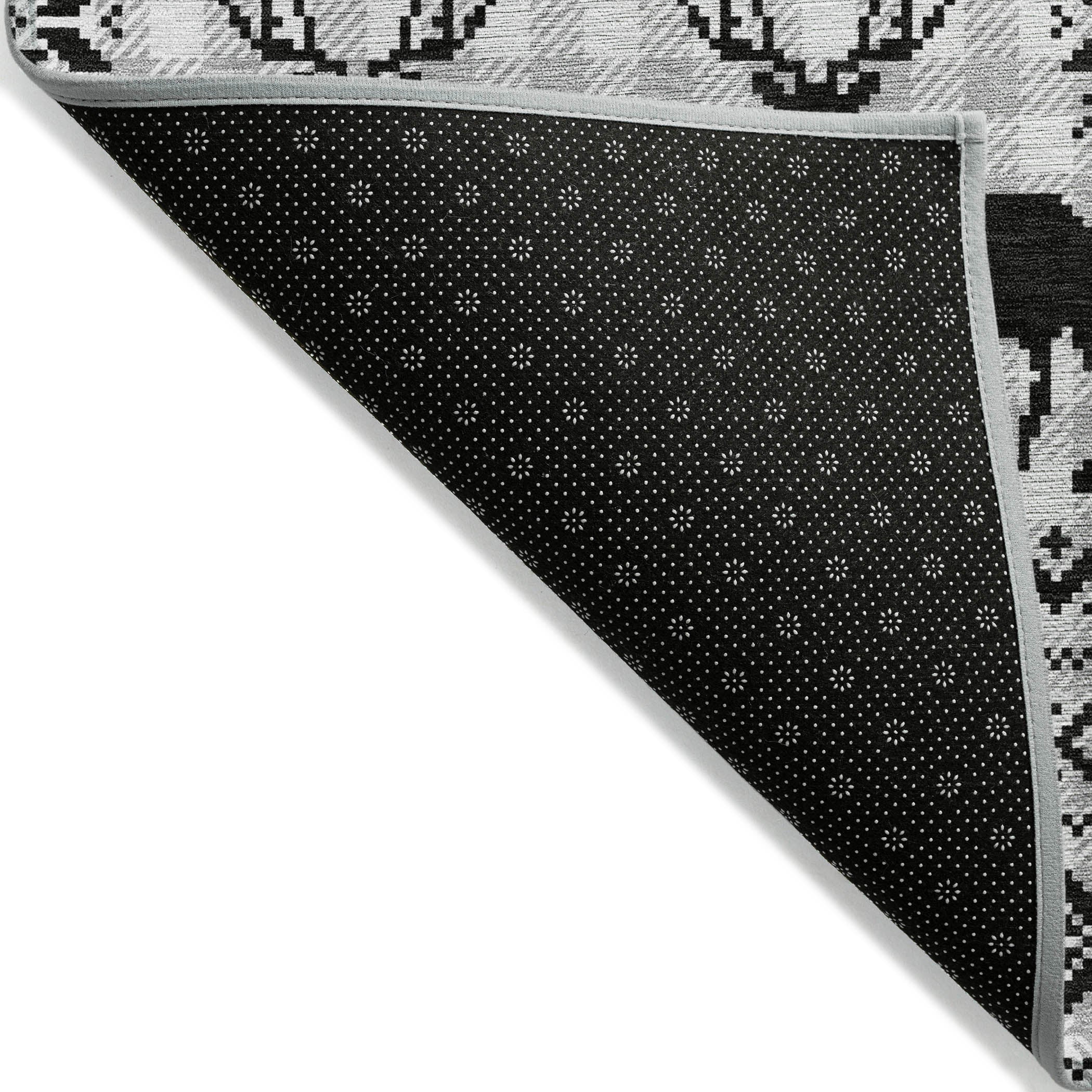 Luxury Machine Washable Indoor/Outdoor Holiday WN28 Silver Gray Rug 1'8" x 2'6" #shape_Rectangle