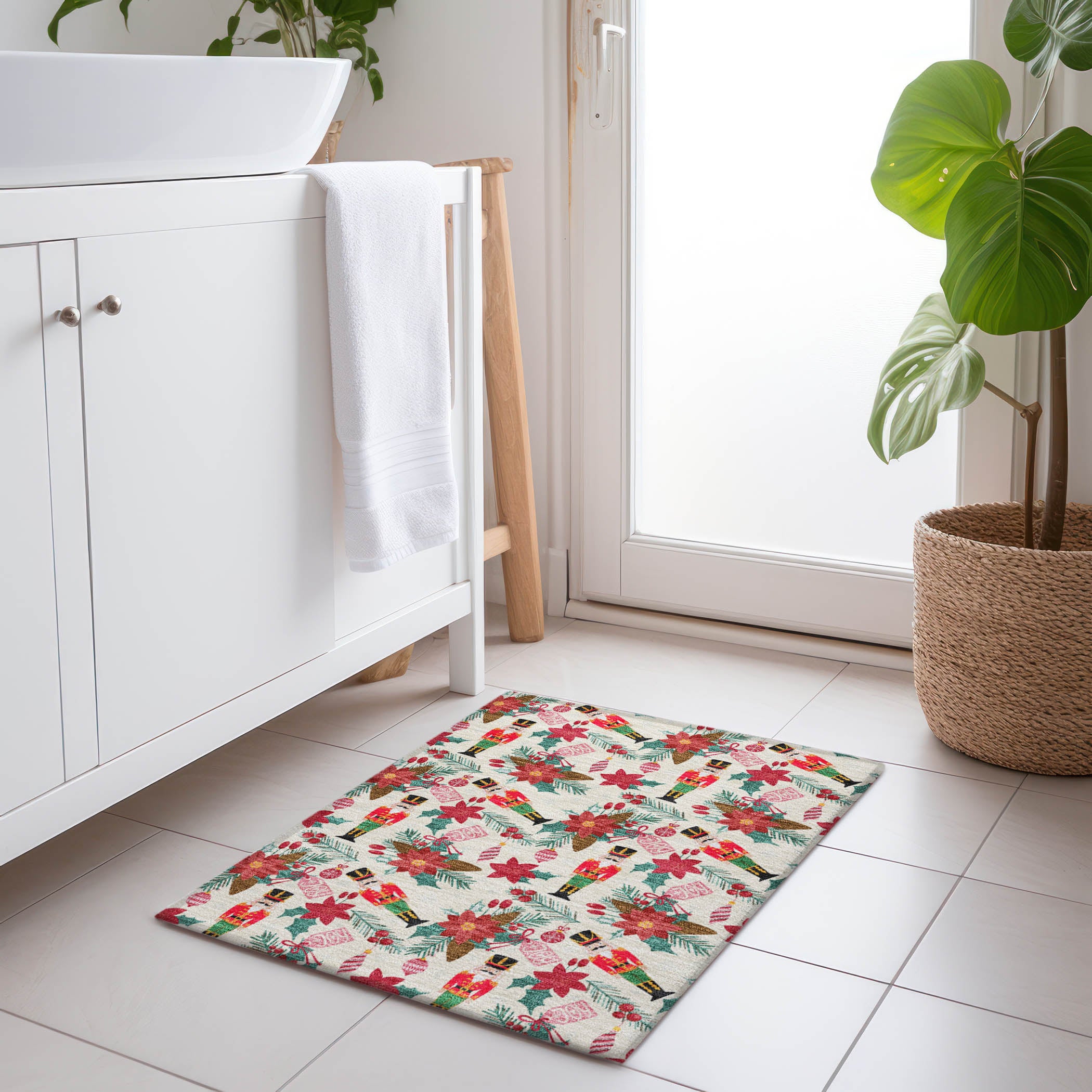 Luxury Machine Washable Indoor/Outdoor Holiday WN30 Ivory Rug 1'8" x 2'6" #shape_Rectangle