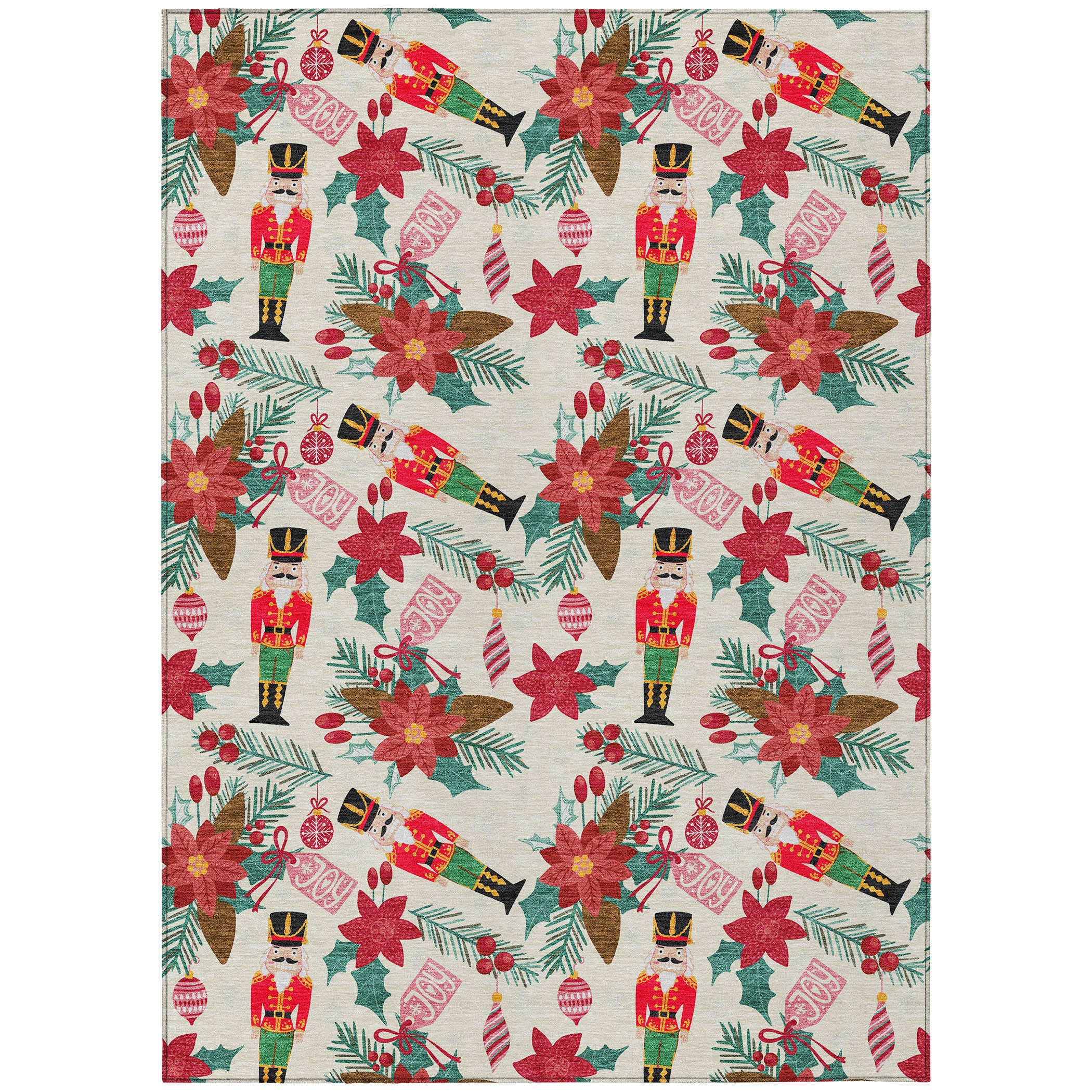 Luxury Machine Washable Indoor/Outdoor Holiday WN30 Ivory Rug 2'6" x 3'10" #shape_Rectangle