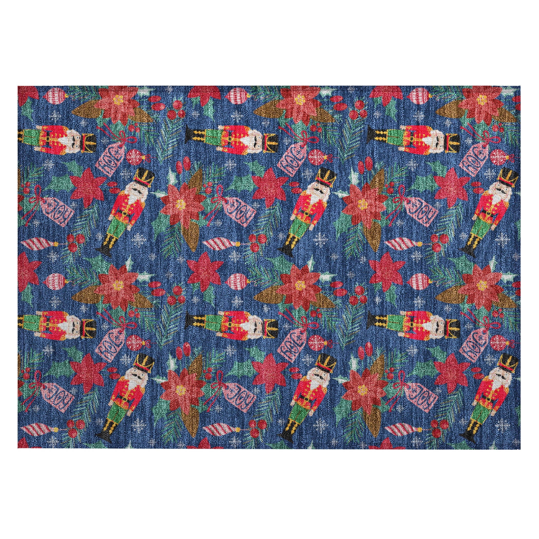 Luxury Machine Washable Indoor/Outdoor Holiday WN30 Navy Blue Rug 1'8" x 2'6" #shape_Rectangle