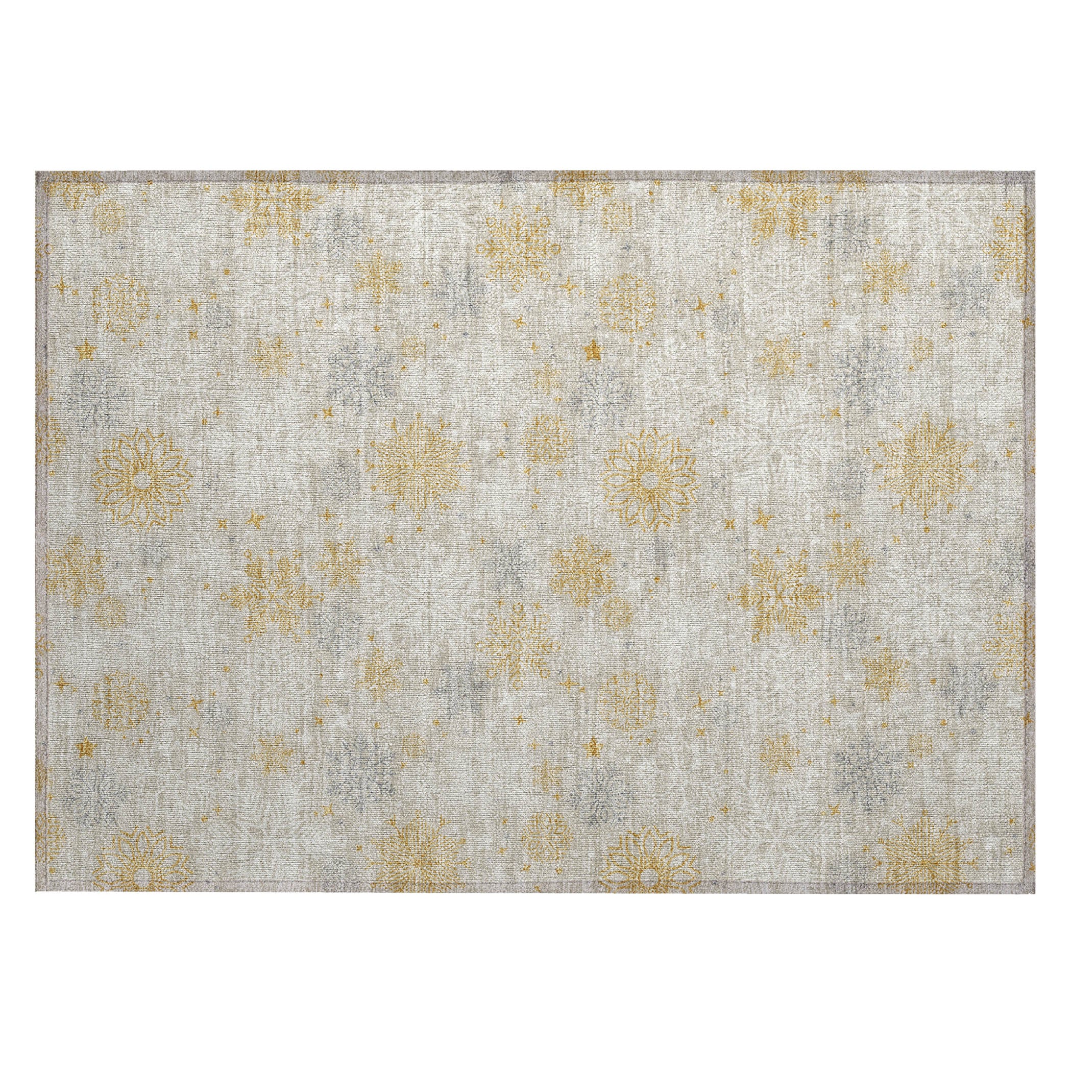 Luxury Machine Washable Indoor/Outdoor Holiday WN31 Beige Ivory Rug 1'8" x 2'6" #shape_Rectangle