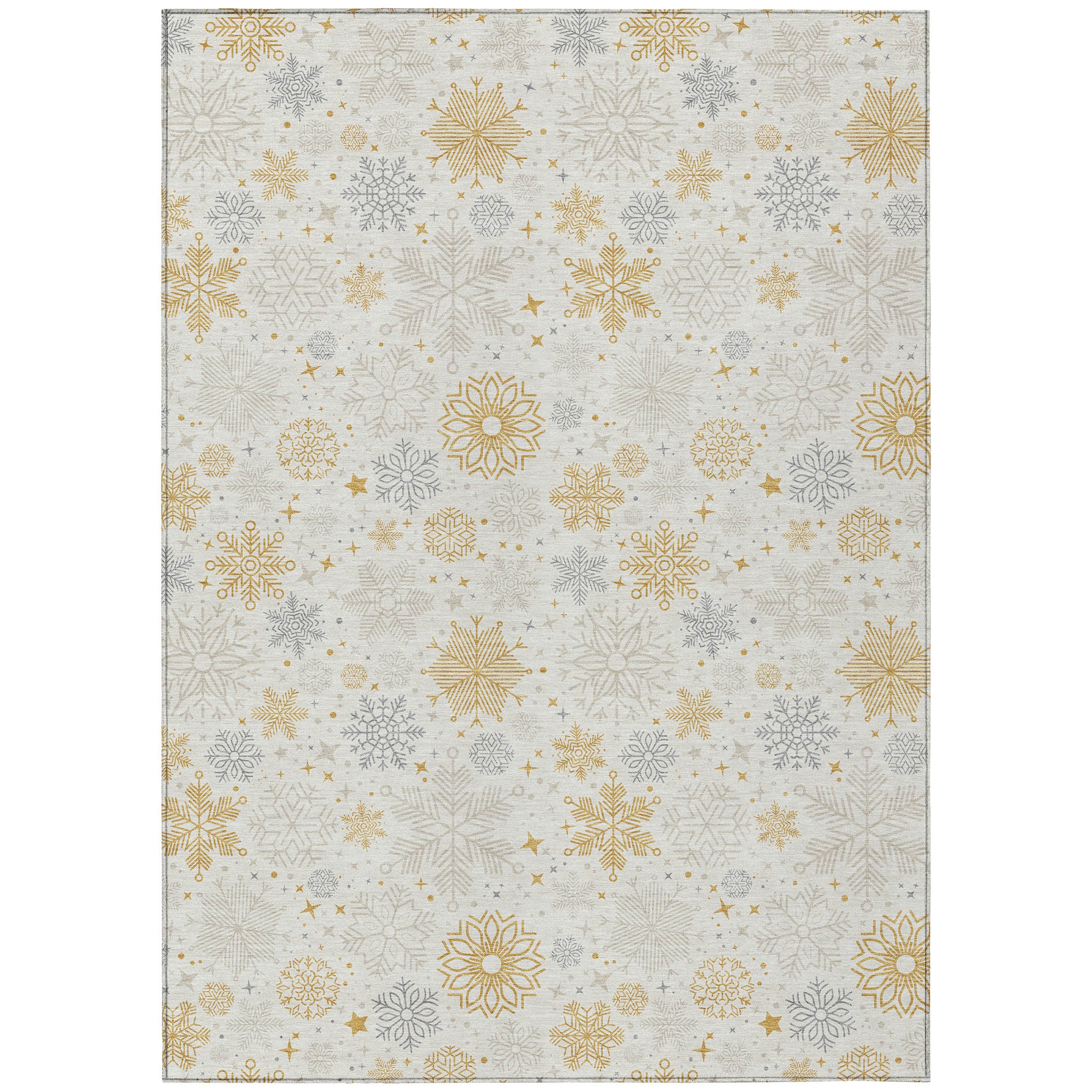Luxury Machine Washable Indoor/Outdoor Holiday WN31 Ivory Rug 2'6" x 3'10" #shape_Rectangle