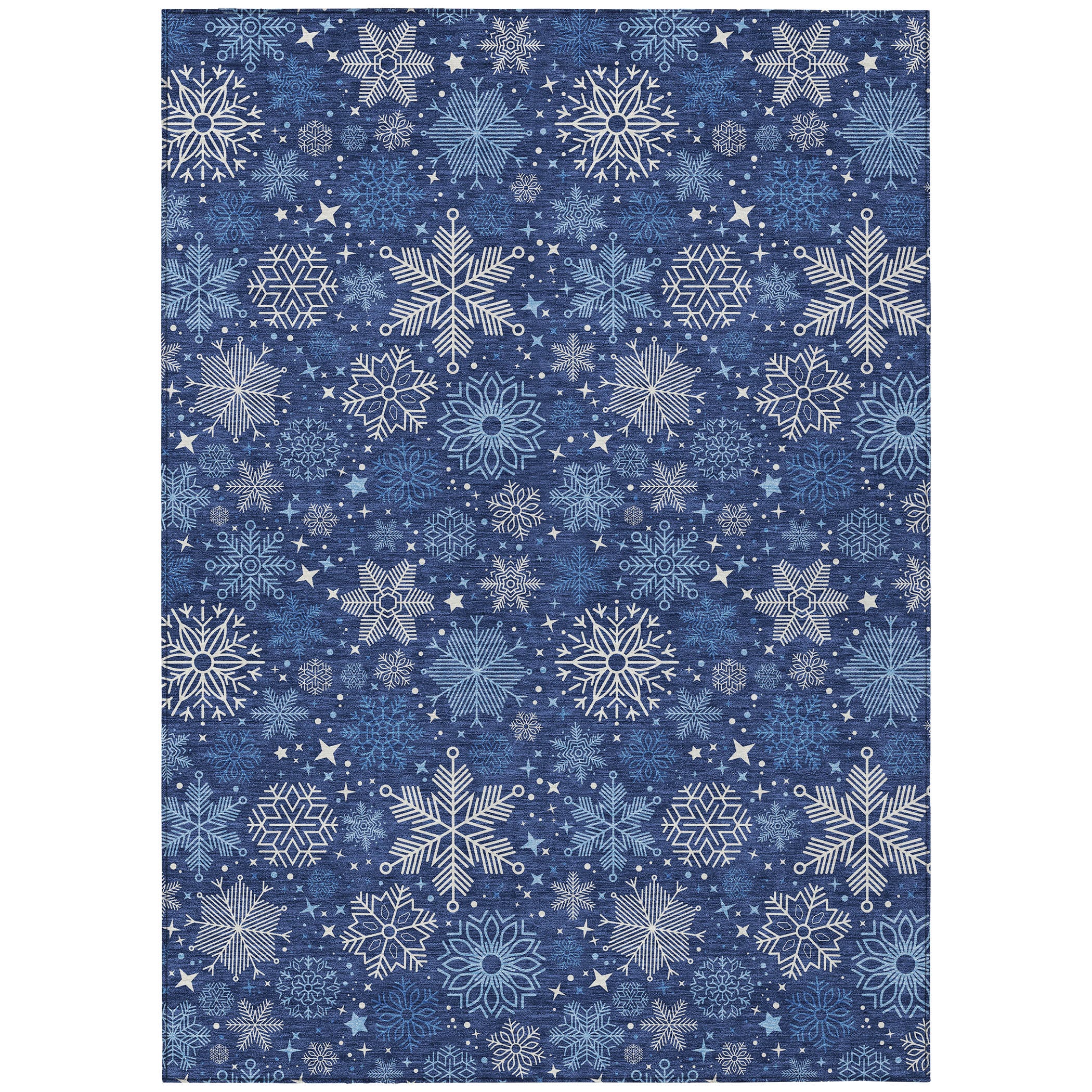 Luxury Machine Washable Indoor/Outdoor Holiday WN31 Navy Blue Rug 2'6" x 3'10" #shape_Rectangle