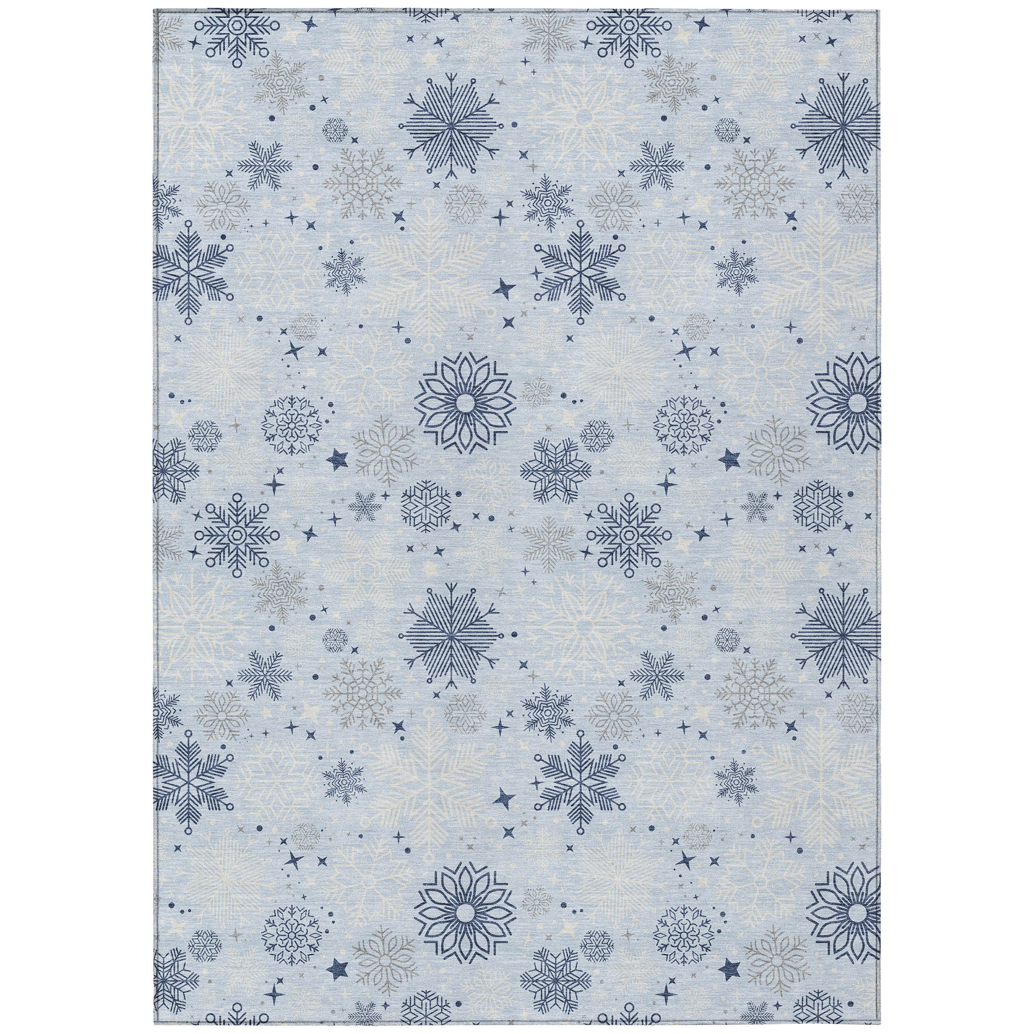 Luxury Machine Washable Indoor/Outdoor Holiday WN31 Sky Blue Rug 2'6" x 3'10" #shape_Rectangle