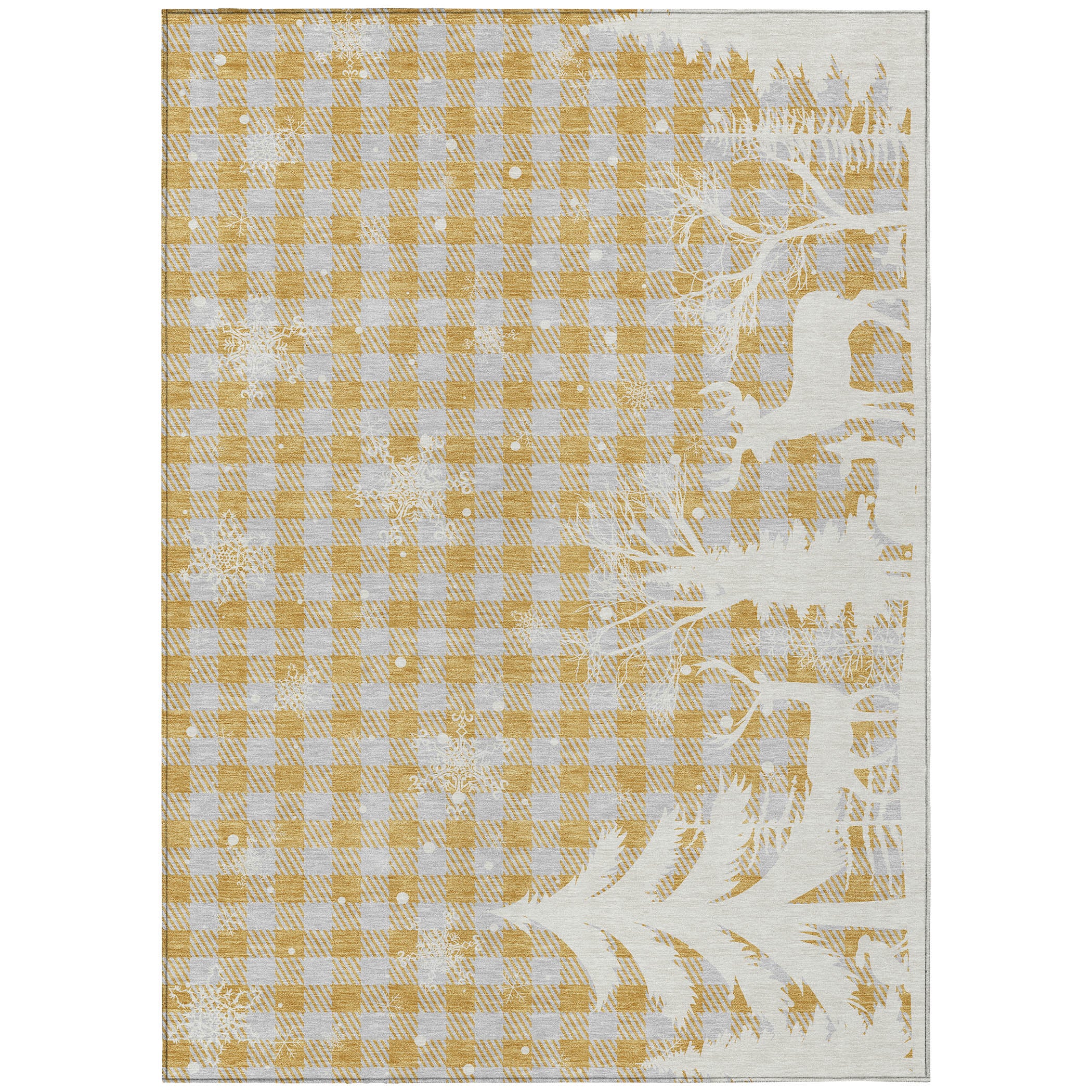 Luxury Machine Washable Indoor/Outdoor Holiday WN32 Gold Rug 2'6" x 3'10" #shape_Rectangle