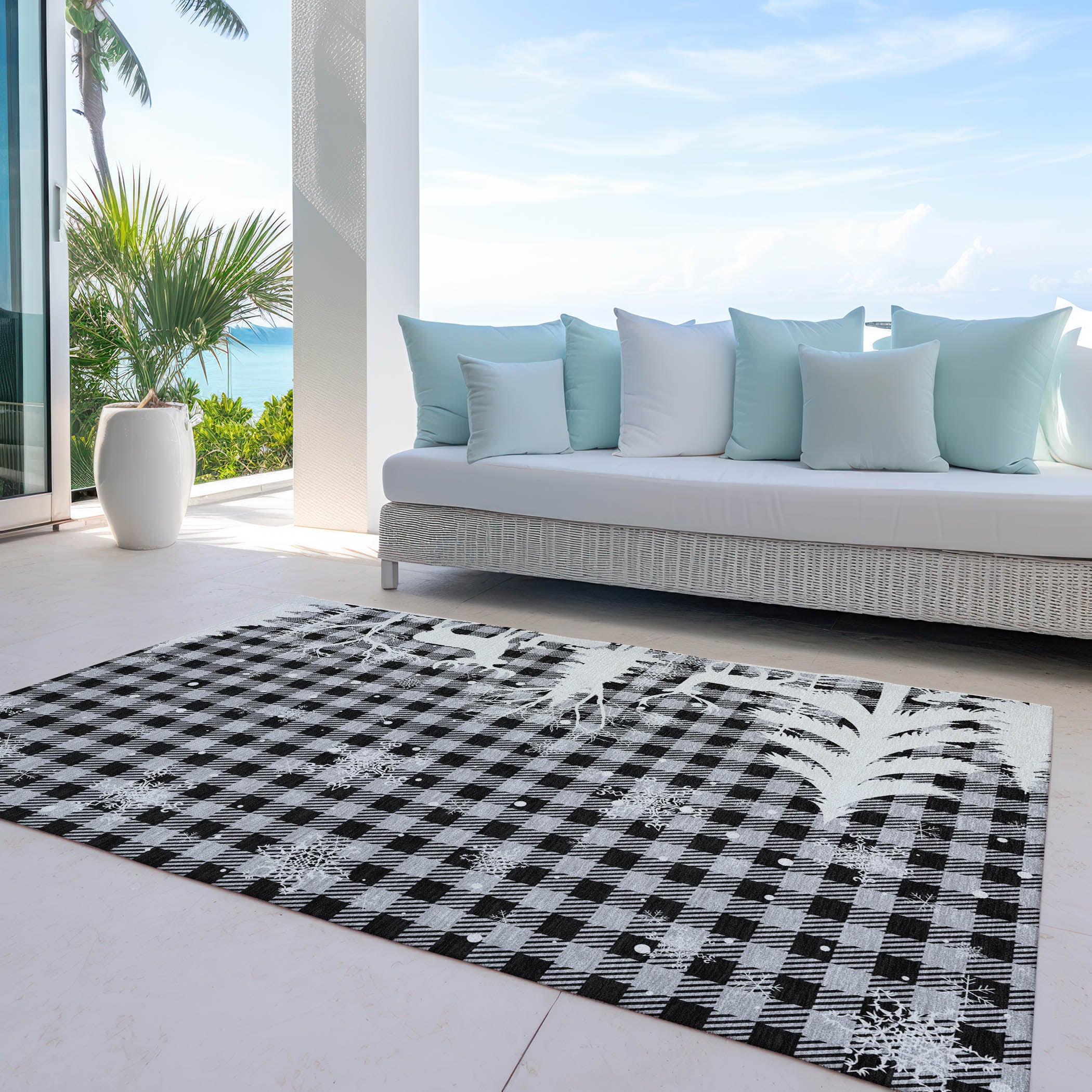 Luxury Machine Washable Indoor/Outdoor Holiday WN32 Gray Rug 2'6" x 3'10" #shape_Rectangle