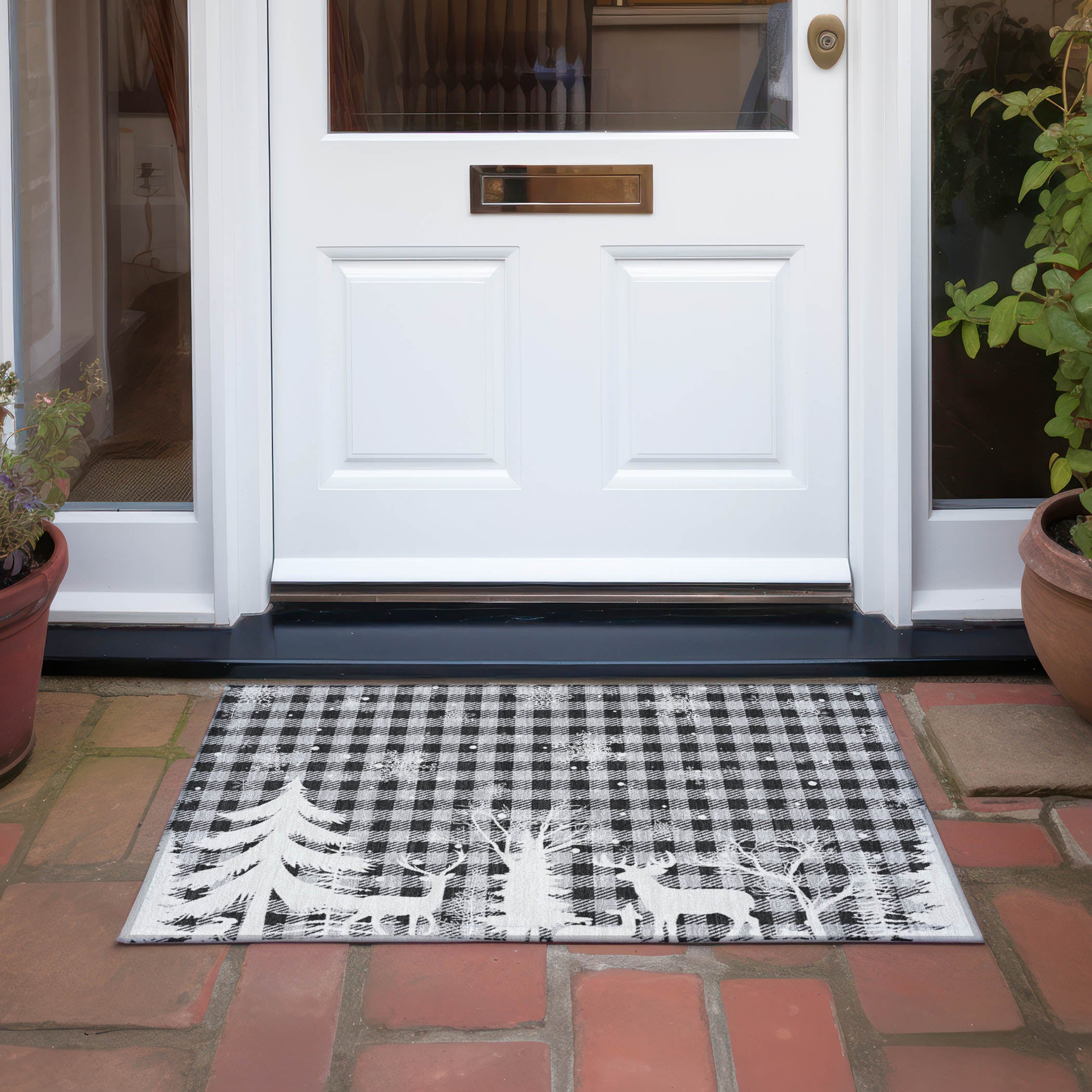 Luxury Machine Washable Indoor/Outdoor Holiday WN32 Gray Rug 1'8" x 2'6" #shape_Rectangle