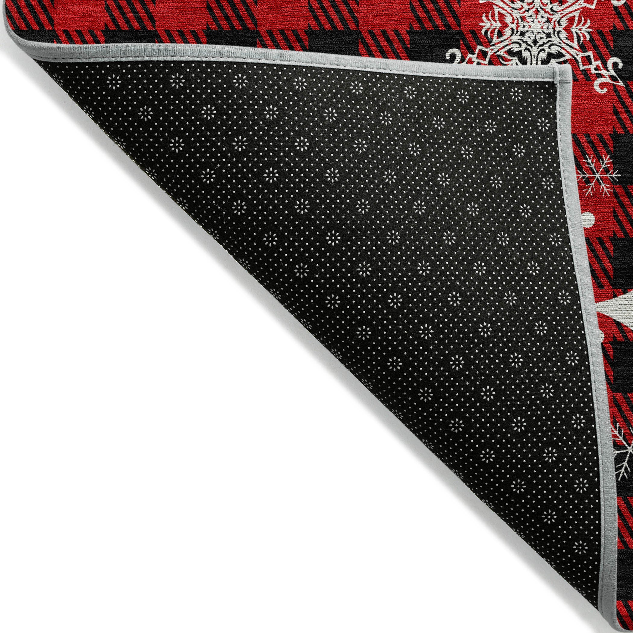 Luxury Machine Washable Indoor/Outdoor Holiday WN32 Red Rug 1'8" x 2'6" #shape_Rectangle