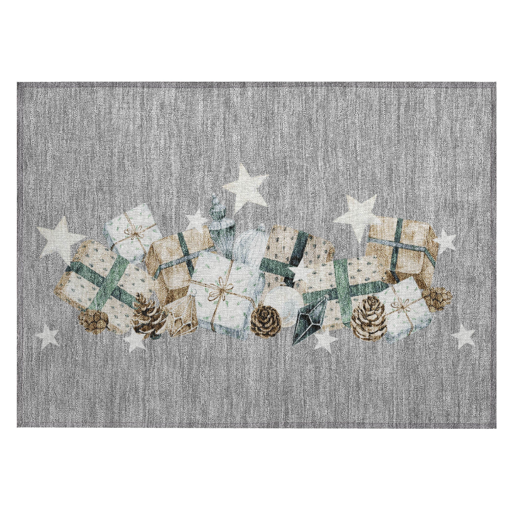 Luxury Machine Washable Indoor/Outdoor Holiday WN33 Gray Rug 1'8" x 2'6" #shape_Rectangle