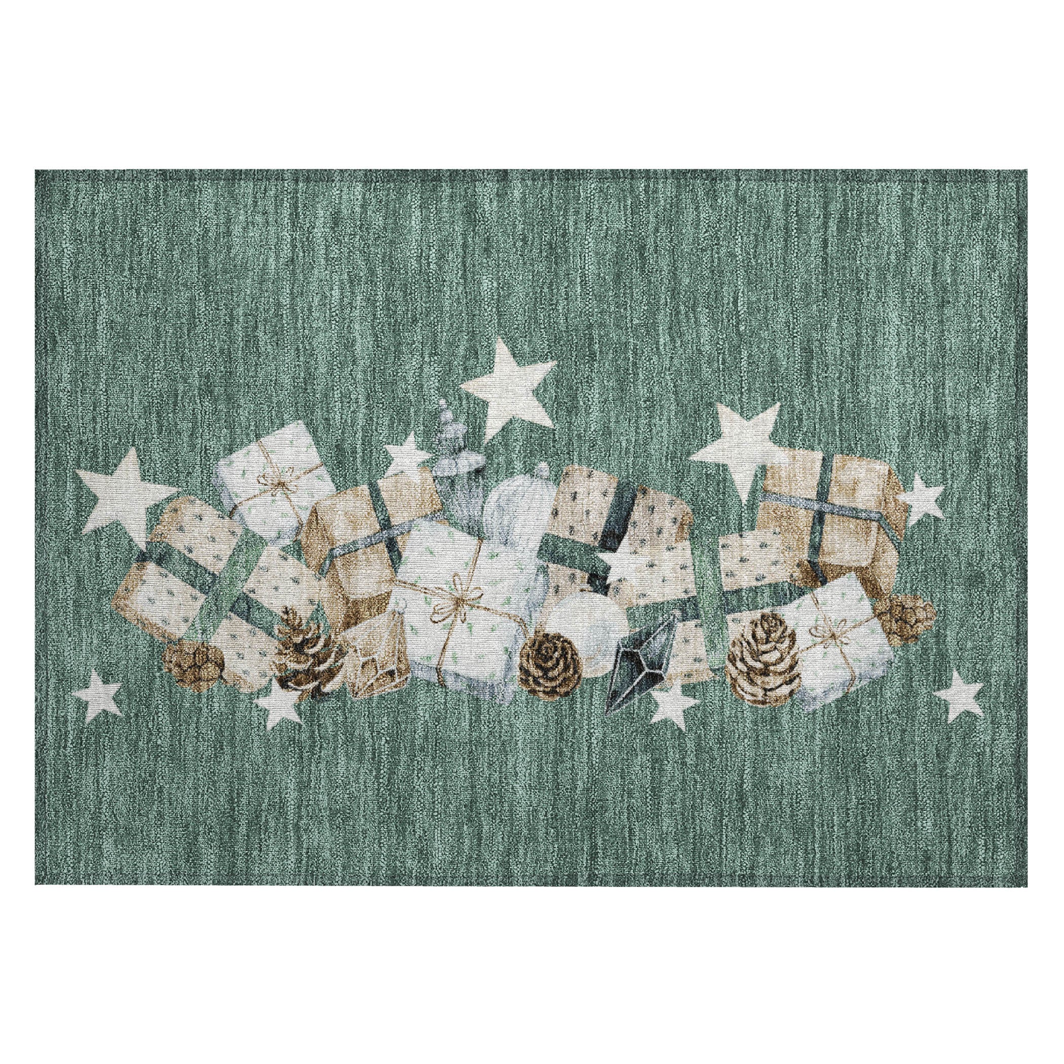 Luxury Machine Washable Indoor/Outdoor Holiday WN33 Seafoam Blue Rug 1'8" x 2'6" #shape_Rectangle