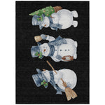 Luxury Machine Washable Indoor/Outdoor Holiday WN34 Black Rug 2'6" x 3'10" #shape_Rectangle