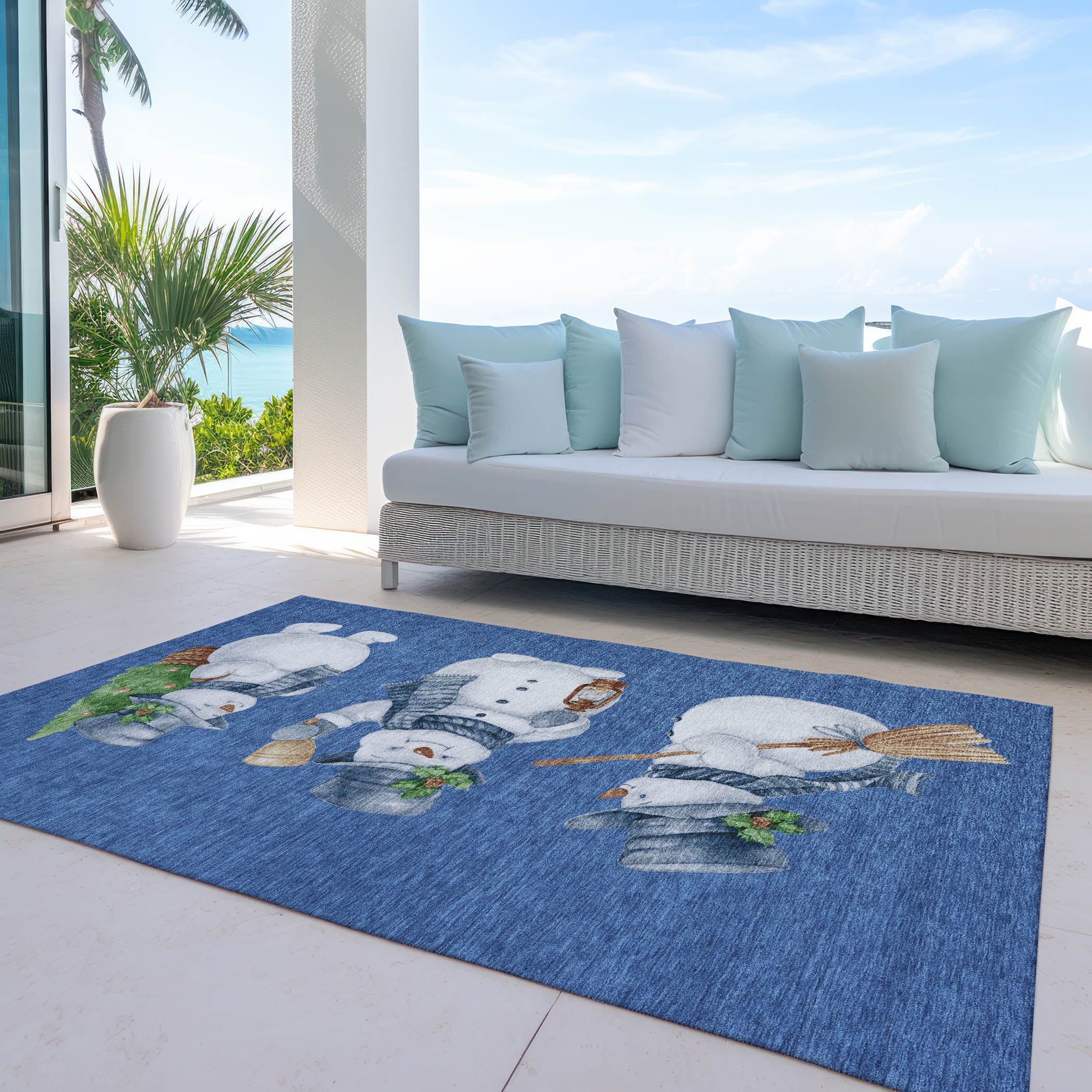 Luxury Machine Washable Indoor/Outdoor Holiday WN34 Navy Blue Rug 2'6" x 3'10" #shape_Rectangle