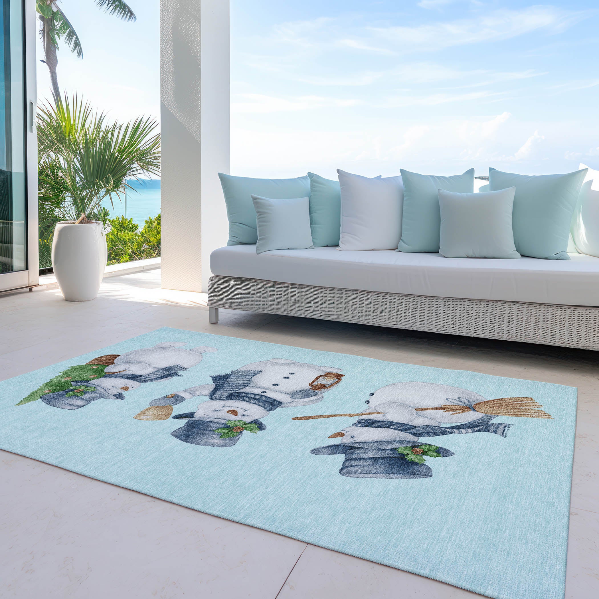 Luxury Machine Washable Indoor/Outdoor Holiday WN34 Sky Blue Rug 2'6" x 3'10" #shape_Rectangle