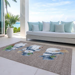 Luxury Machine Washable Indoor/Outdoor Holiday WN34 Taupe Brown Rug 2'6" x 3'10" #shape_Rectangle