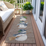 Luxury Machine Washable Indoor/Outdoor Holiday WN34 Taupe Brown Rug 2'3" x 7'6" #shape_Runner