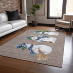 Luxury Machine Washable Indoor/Outdoor Holiday WN34 Taupe Brown Rug 2'6" x 3'10" #shape_Rectangle