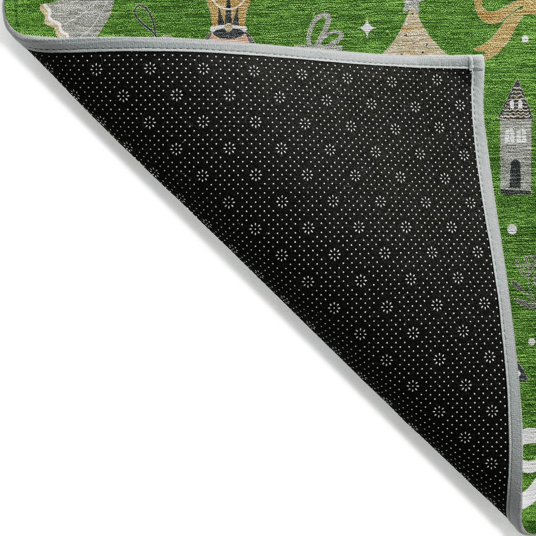 Luxury Machine Washable Indoor/Outdoor Holiday WN35 Green Rug 1'8" x 2'6" #shape_Rectangle