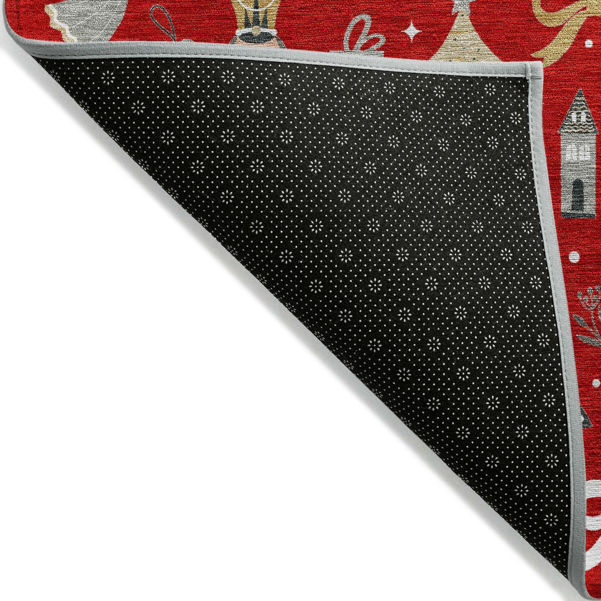 Luxury Machine Washable Indoor/Outdoor Holiday WN35 Red Rug 1'8" x 2'6" #shape_Rectangle