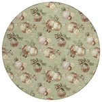 Luxury Machine Washable Indoor/Outdoor Holiday WN36 Aloe Green Rug 8' x 8' #shape_Round