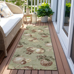 Luxury Machine Washable Indoor/Outdoor Holiday WN36 Aloe Green Rug 2'3" x 7'6" #shape_Runner