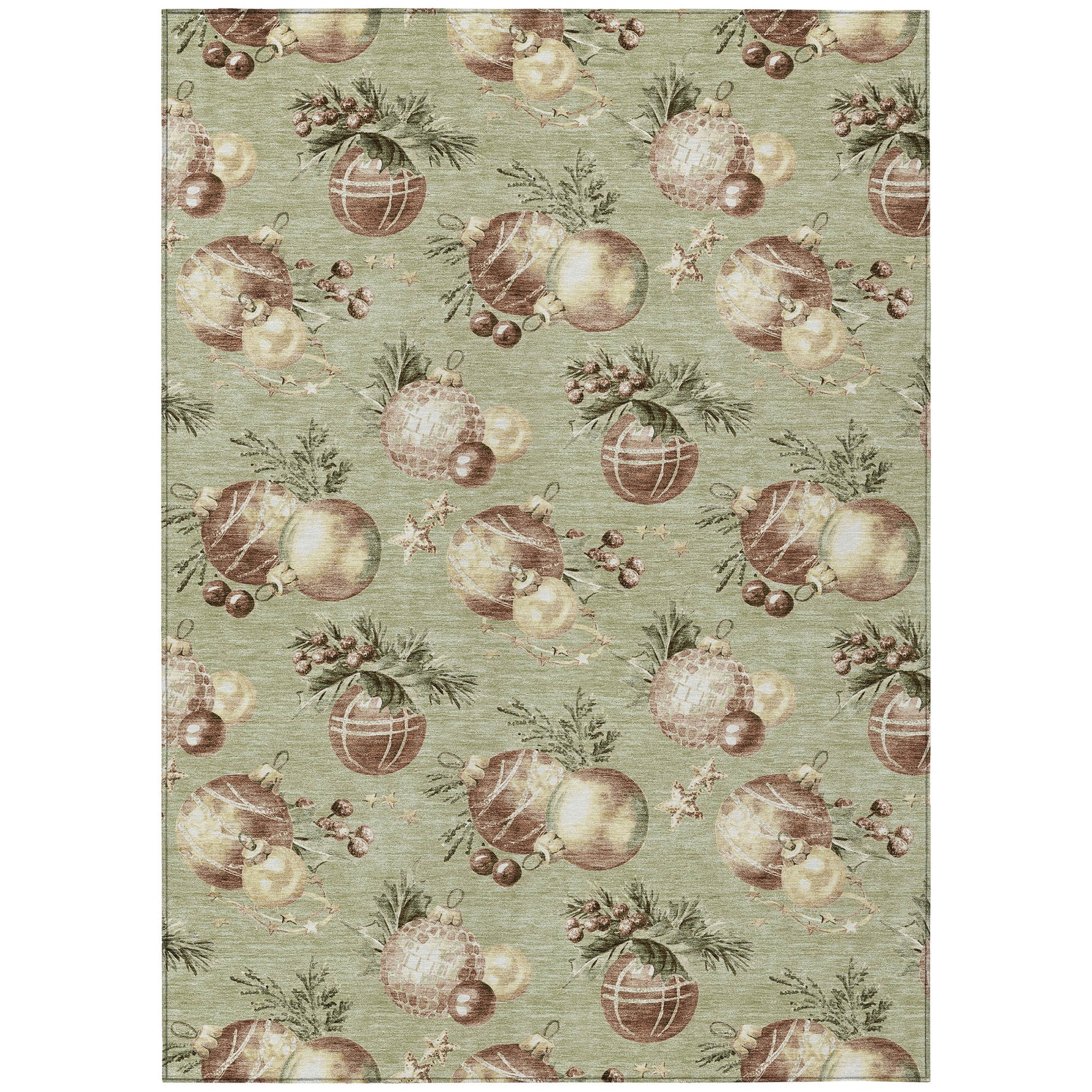 Luxury Machine Washable Indoor/Outdoor Holiday WN36 Aloe Green Rug 2'6" x 3'10" #shape_Rectangle