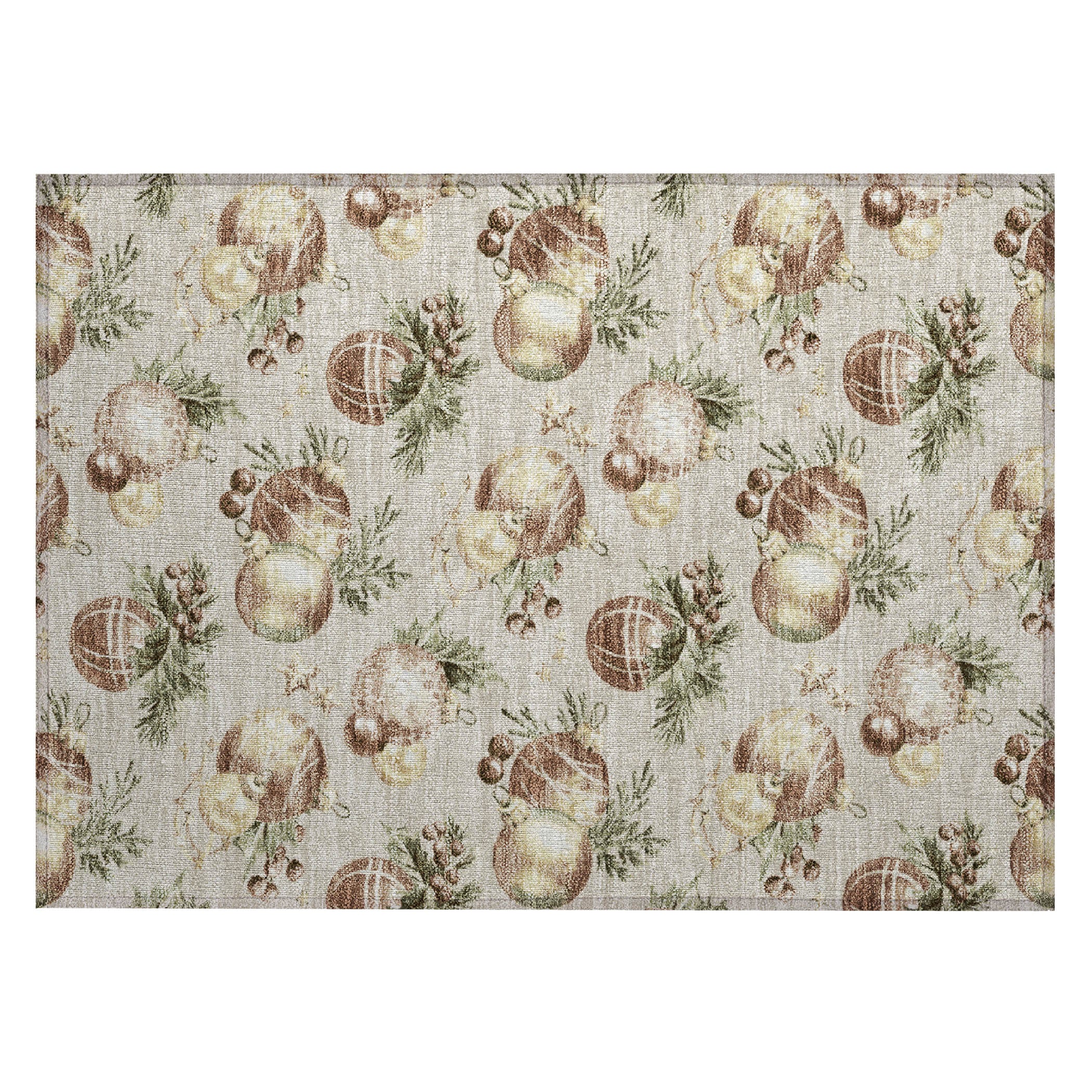 Luxury Machine Washable Indoor/Outdoor Holiday WN36 Beige Ivory Rug 1'8" x 2'6" #shape_Rectangle