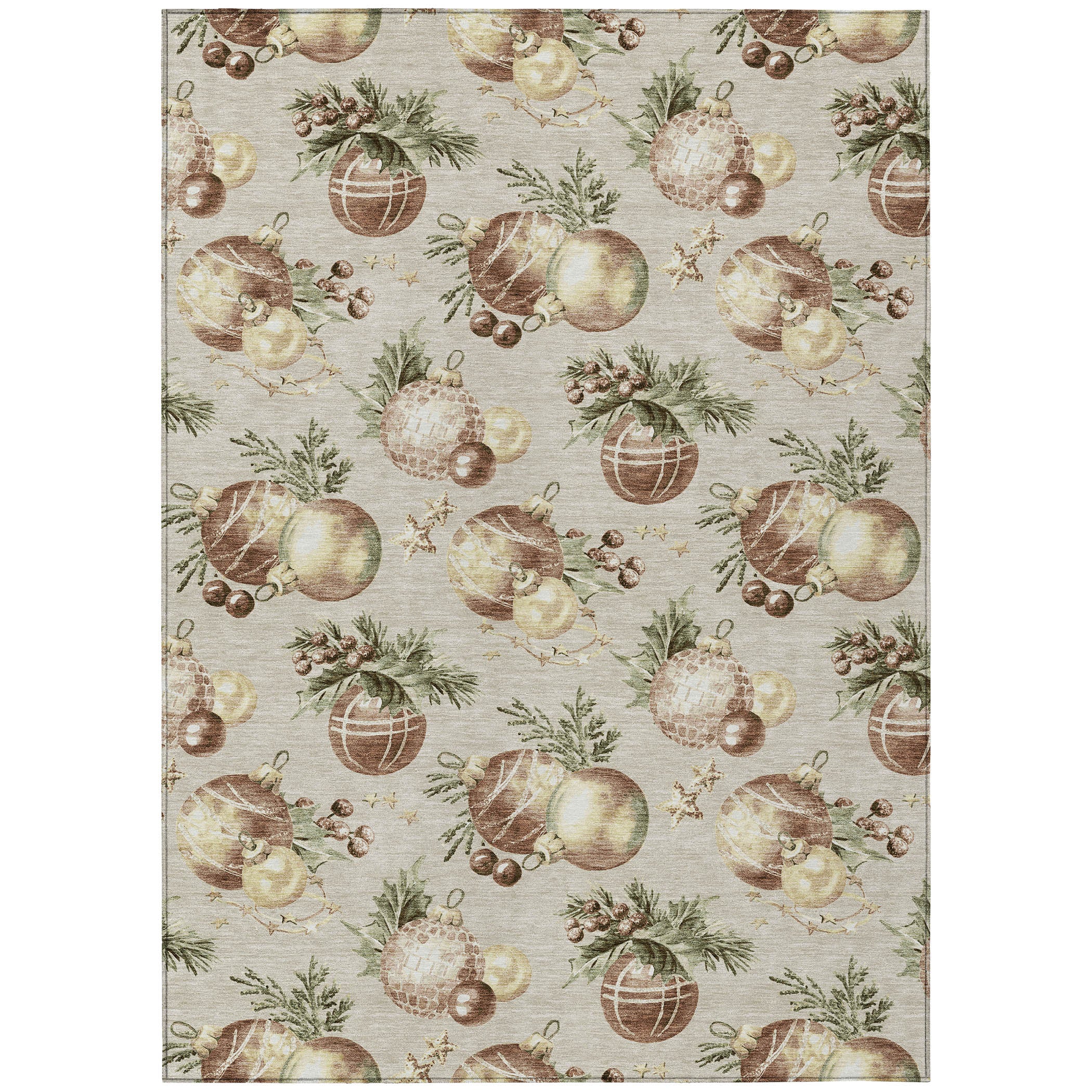 Luxury Machine Washable Indoor/Outdoor Holiday WN36 Beige Ivory Rug 2'6" x 3'10" #shape_Rectangle