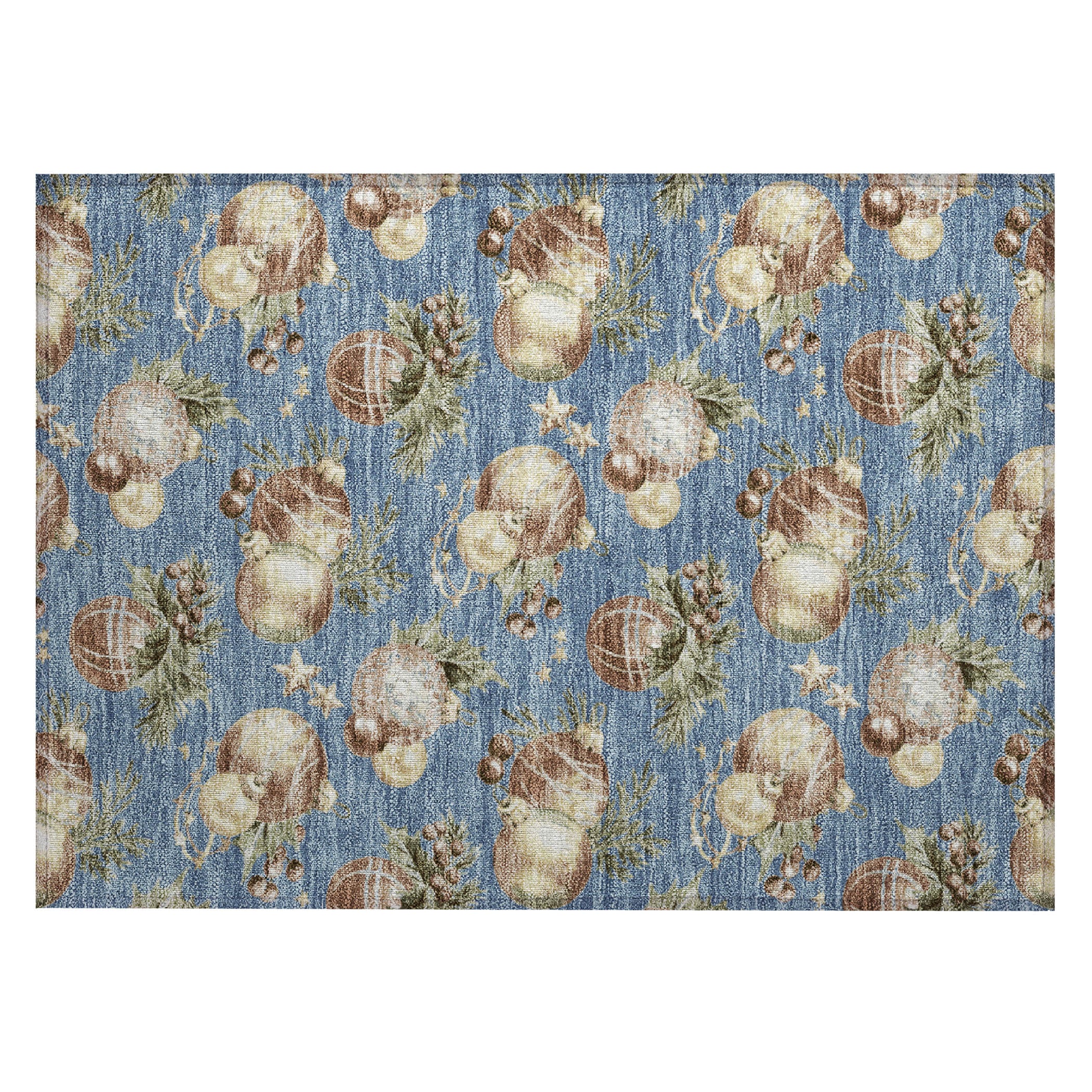 Luxury Machine Washable Indoor/Outdoor Holiday WN36 Denim Blue Rug 1'8" x 2'6" #shape_Rectangle