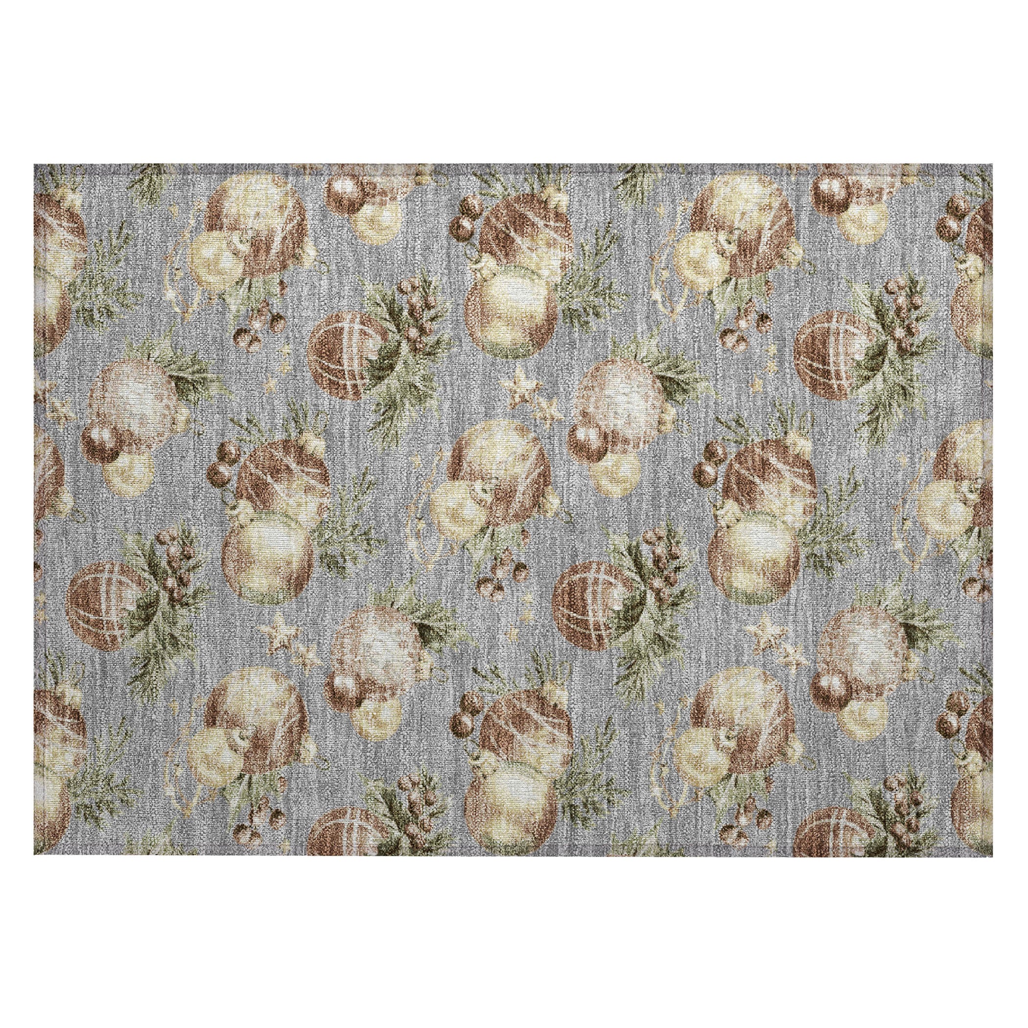 Luxury Machine Washable Indoor/Outdoor Holiday WN36 Gray Rug 1'8" x 2'6" #shape_Rectangle