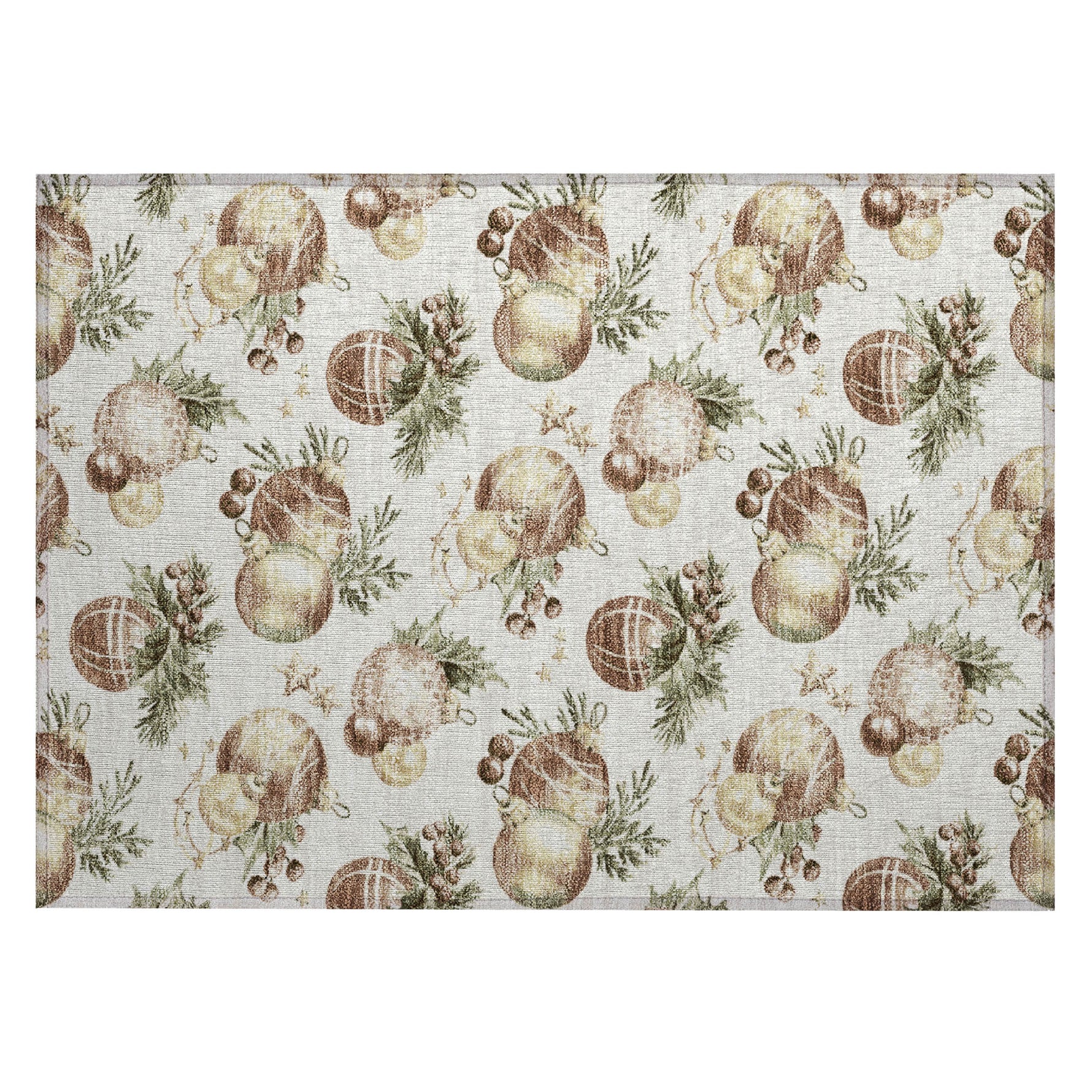 Luxury Machine Washable Indoor/Outdoor Holiday WN36 Ivory Rug 1'8" x 2'6" #shape_Rectangle