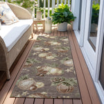 Luxury Machine Washable Indoor/Outdoor Holiday WN36 Taupe Brown Rug 2'3" x 7'6" #shape_Runner