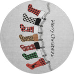 Luxury Machine Washable Indoor/Outdoor Holiday WN5 Silver Gray Rug 8' x 8' #shape_Round