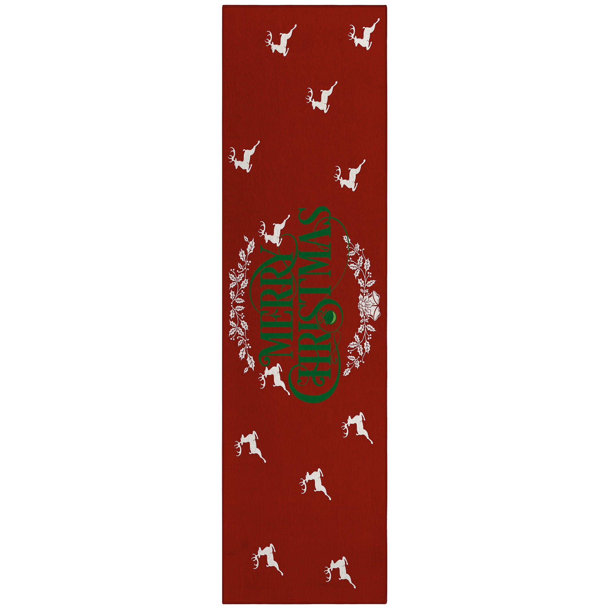 Luxury Machine Washable Indoor/Outdoor Holiday WN6 Red Rug 2'3" x 7'6" #shape_Runner