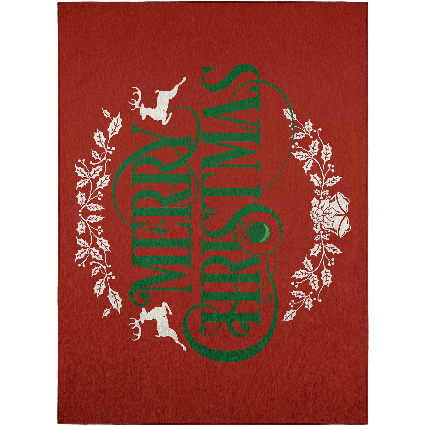 Luxury Machine Washable Indoor/Outdoor Holiday WN6 Red Rug 2'6" x 3'10" #shape_Rectangle