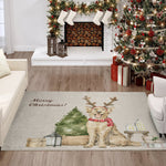 Luxury Machine Washable Indoor/Outdoor Holiday WN8 Beige Brown Rug 2'6" x 3'10" #shape_Rectangle