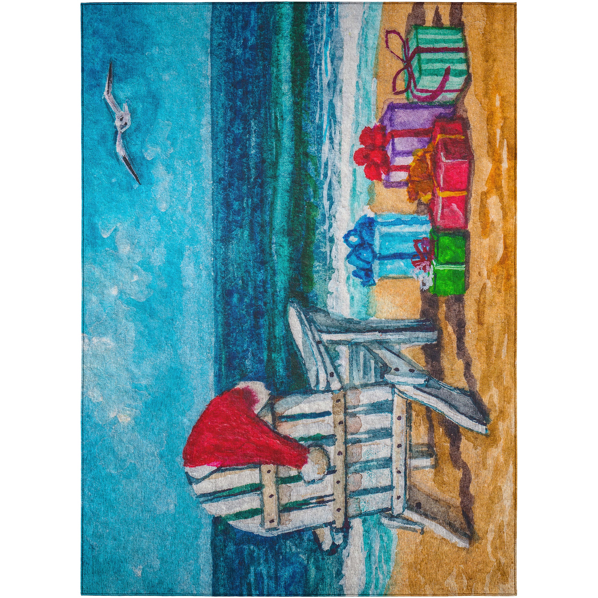 Luxury Machine Washable Indoor/Outdoor Holiday WN9 Ocean Blue Rug 2'6" x 3'10" #shape_Rectangle