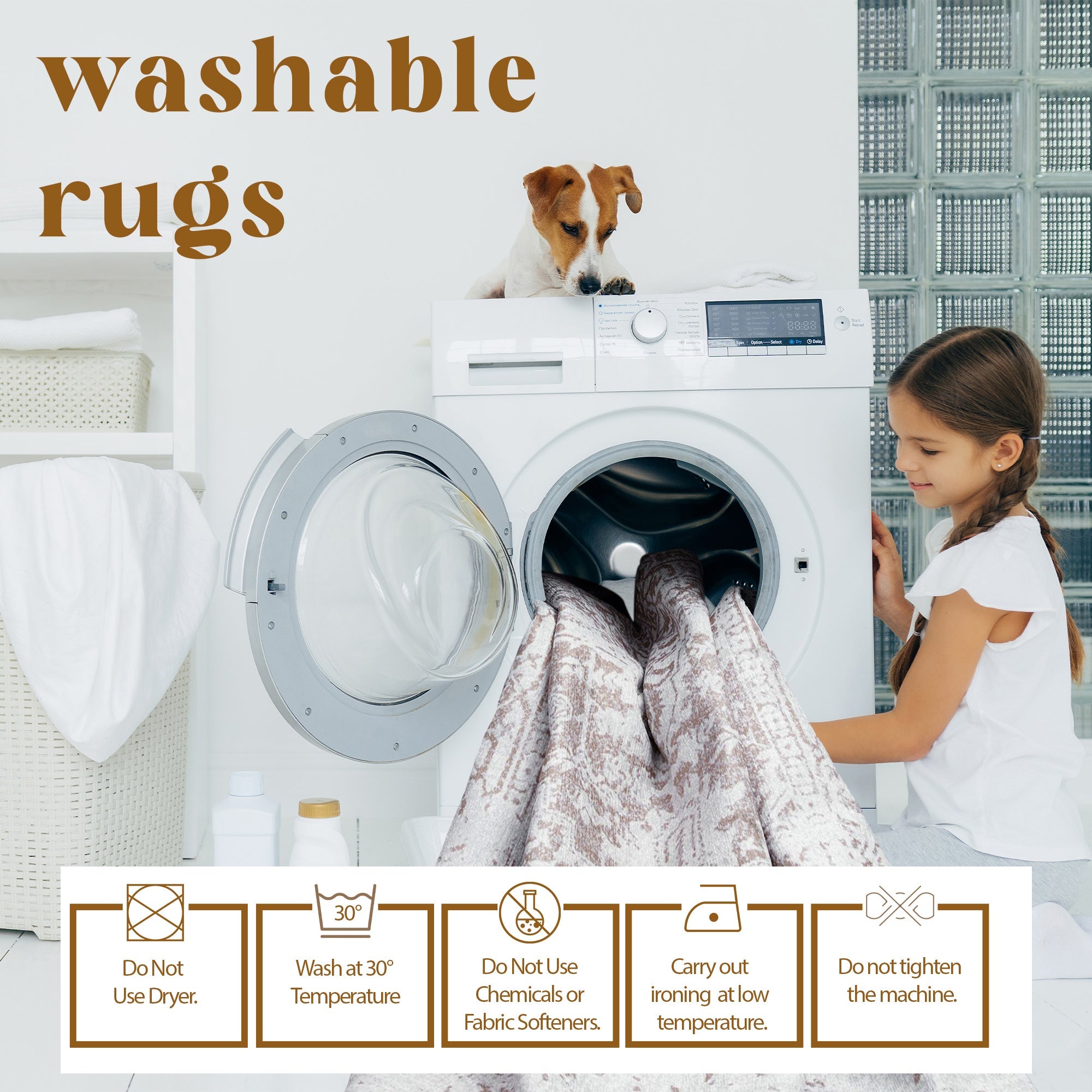 Zagreb Machine Washable Area Rug
